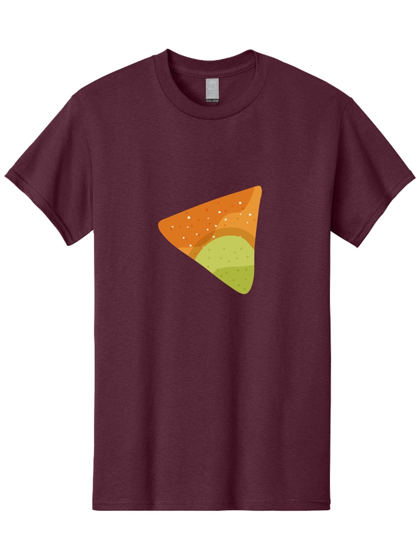 Nacho-Chip Men'S Graphic Tee, 100% Cotton, Comfortable Casual Summer Wear, Machine Washable, Nacho Chip, Tortilla Chip, Snack Food, Orange Color, White Dots, Layered Design, Tasty Treat, Crunchy Snack, Savory Delight Aad725 4