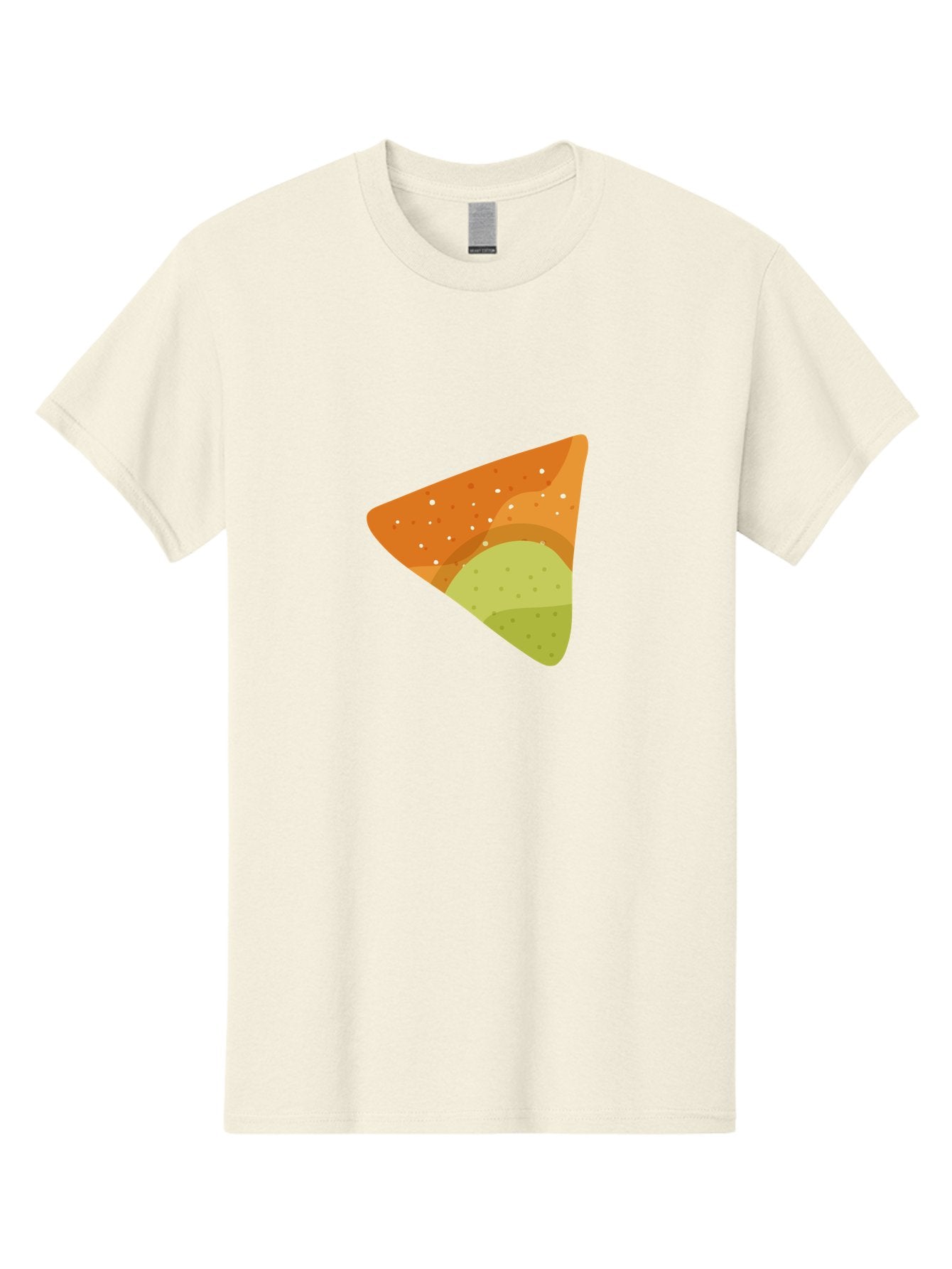 Nacho-Chip Men'S Graphic Tee, 100% Cotton, Comfortable Casual Summer Wear, Machine Washable, Nacho Chip, Tortilla Chip, Snack Food, Orange Color, White Dots, Layered Design, Tasty Treat, Crunchy Snack, Savory Delight Aad725 8