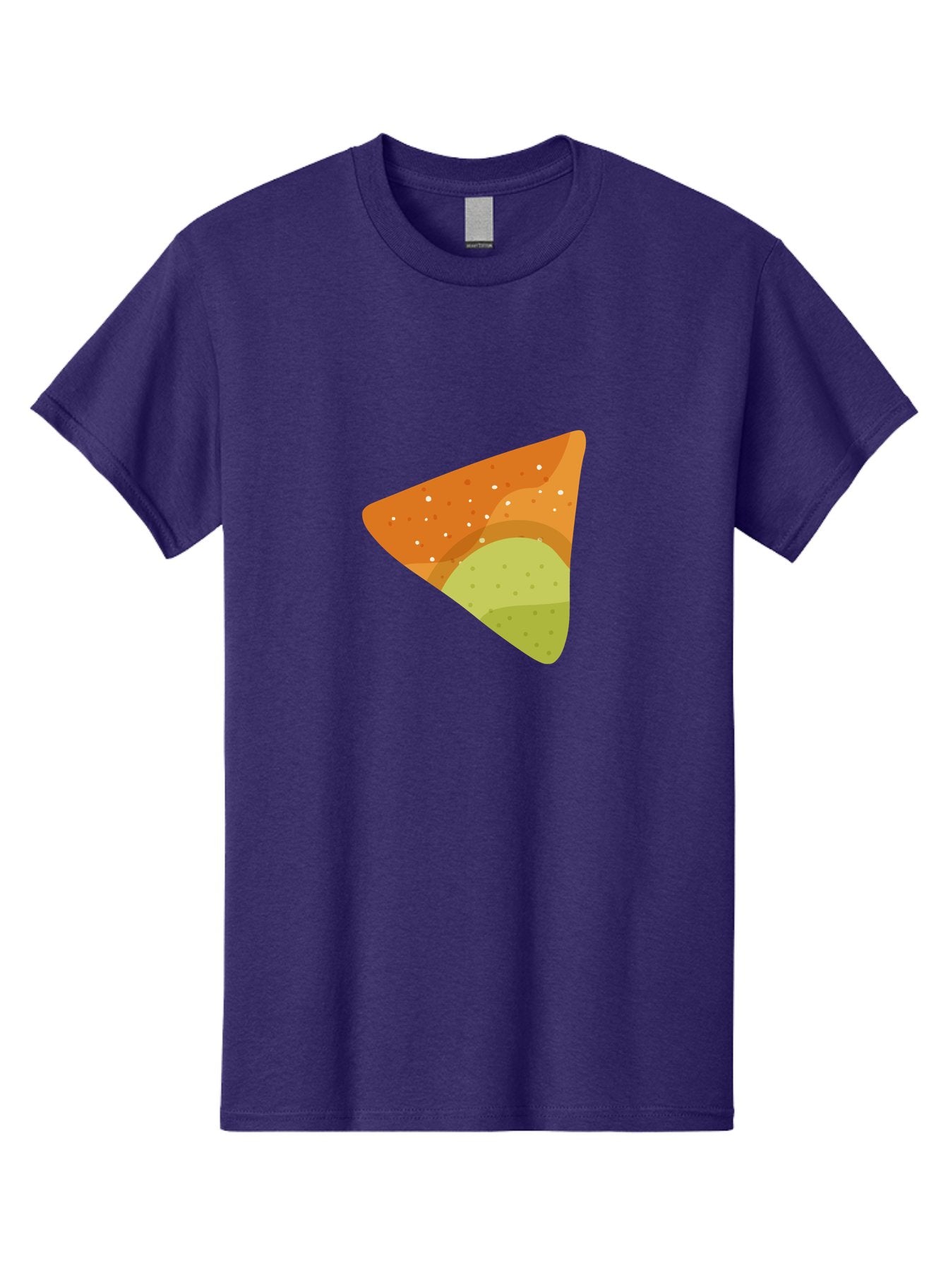 Nacho-Chip Men'S Graphic Tee, 100% Cotton, Comfortable Casual Summer Wear, Machine Washable, Nacho Chip, Tortilla Chip, Snack Food, Orange Color, White Dots, Layered Design, Tasty Treat, Crunchy Snack, Savory Delight Aad725 15