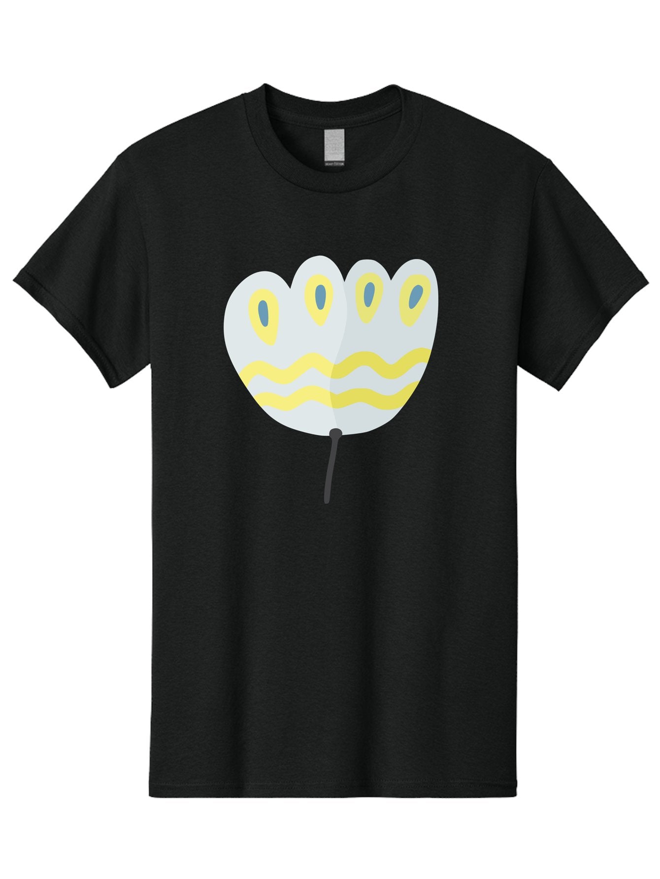 Parasol Men'S Graphic Tee, 100% Cotton, Comfortable Casual Summer Wear, Machine Washable, White Parasol, Yellow Stripes, Cartoon Style, Wavy Lines, Decorative Umbrella, Vibrant Design, Outdoor Accessory, Whimsical Illustration Aad728