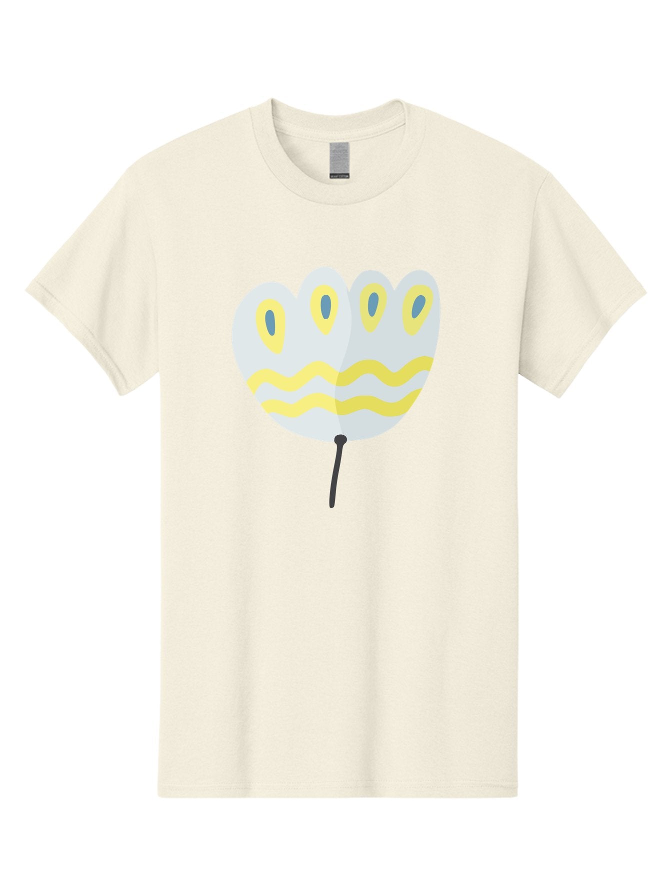 Parasol Men'S Graphic Tee, 100% Cotton, Comfortable Casual Summer Wear, Machine Washable, White Parasol, Yellow Stripes, Cartoon Style, Wavy Lines, Decorative Umbrella, Vibrant Design, Outdoor Accessory, Whimsical Illustration Aad728 15