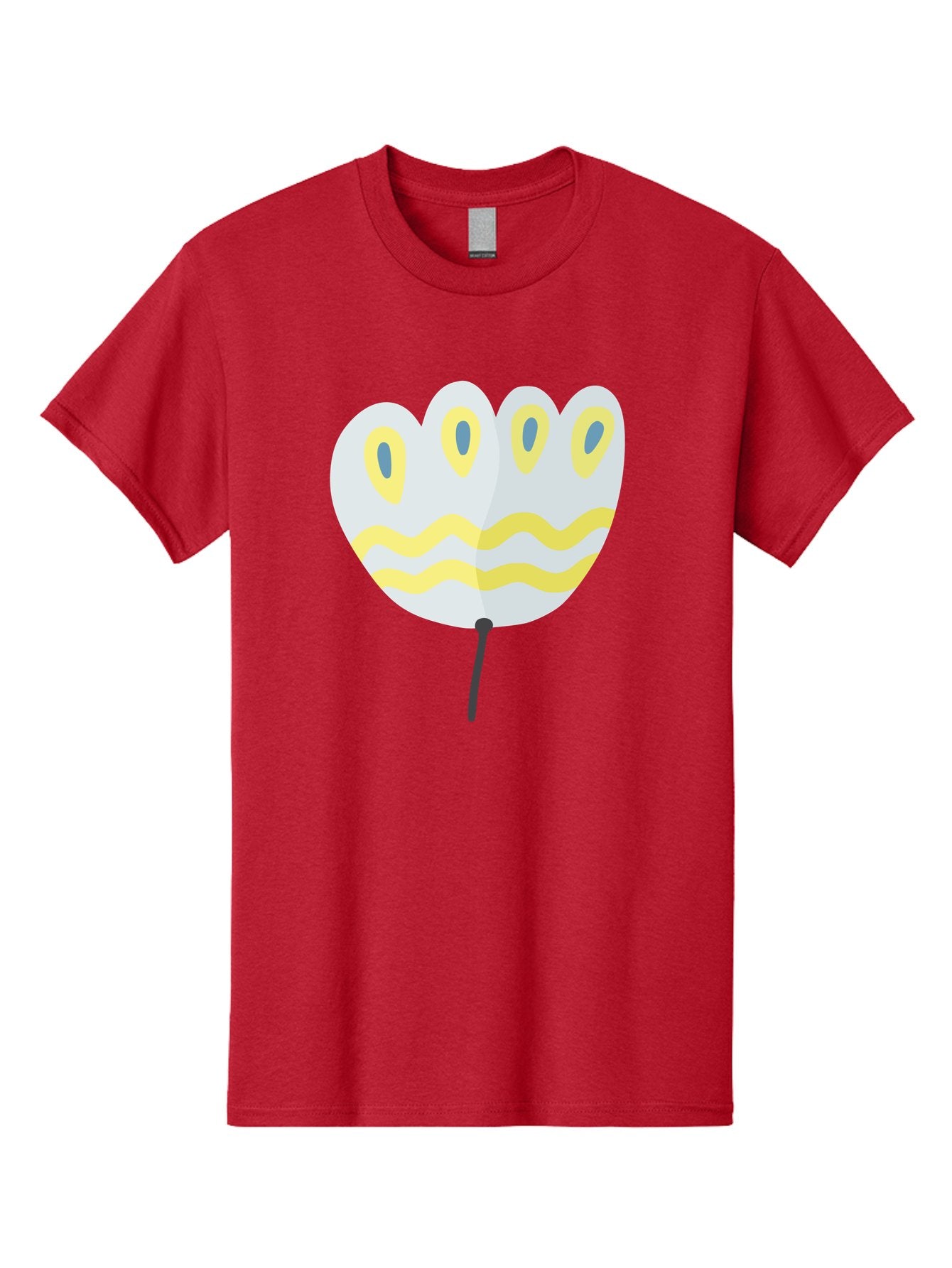 Parasol Men'S Graphic Tee, 100% Cotton, Comfortable Casual Summer Wear, Machine Washable, White Parasol, Yellow Stripes, Cartoon Style, Wavy Lines, Decorative Umbrella, Vibrant Design, Outdoor Accessory, Whimsical Illustration Aad728