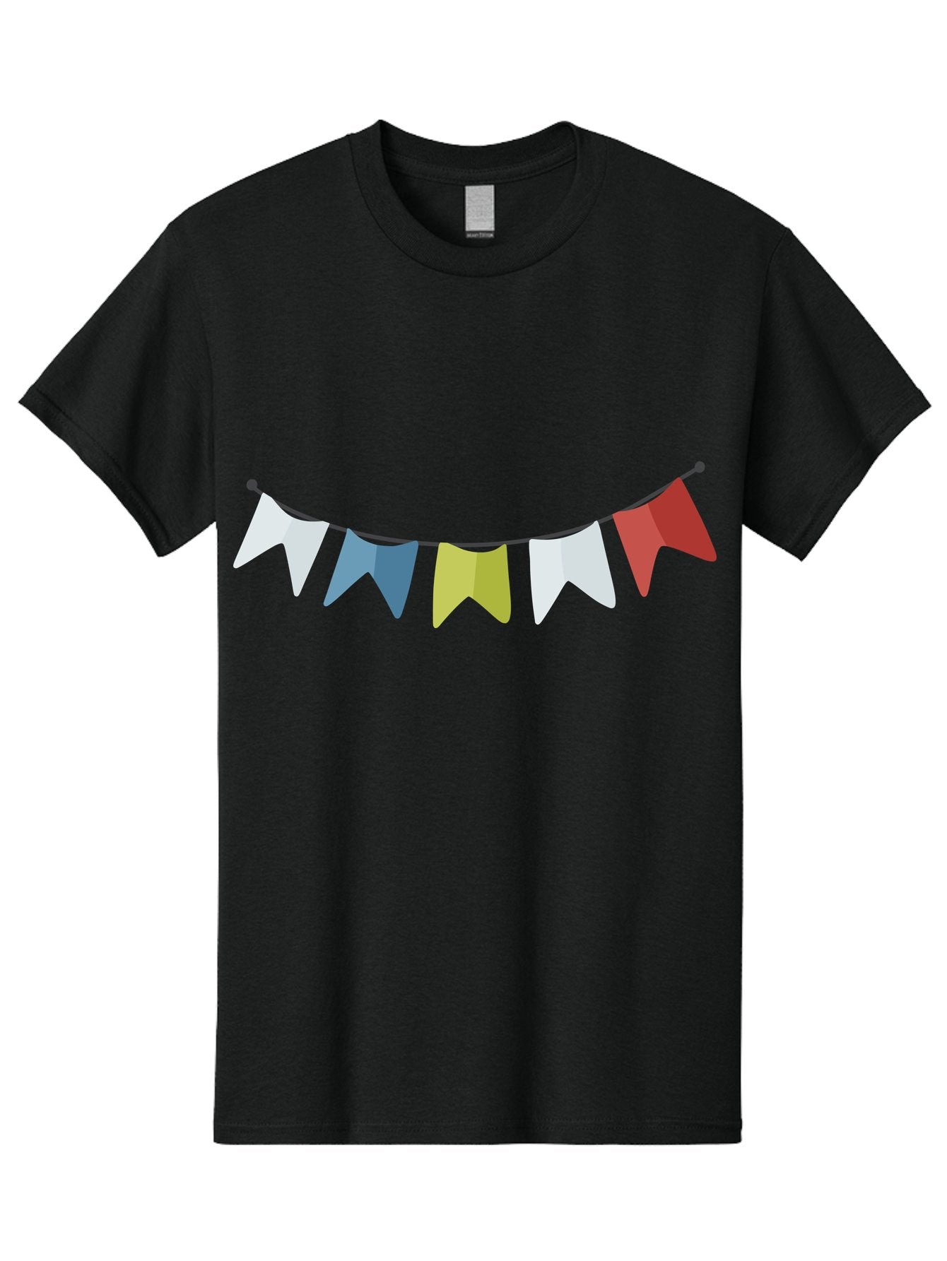Party-Flags Men'S Graphic Tee, 100% Cotton, Comfortable Casual Summer Wear, Machine Washable, Colorful Party Flags, Festive Decorations, Celebration Bunting, Vibrant Pennants, Party Accessories, Festive Atmosphere, Event Decorations Aad729 4