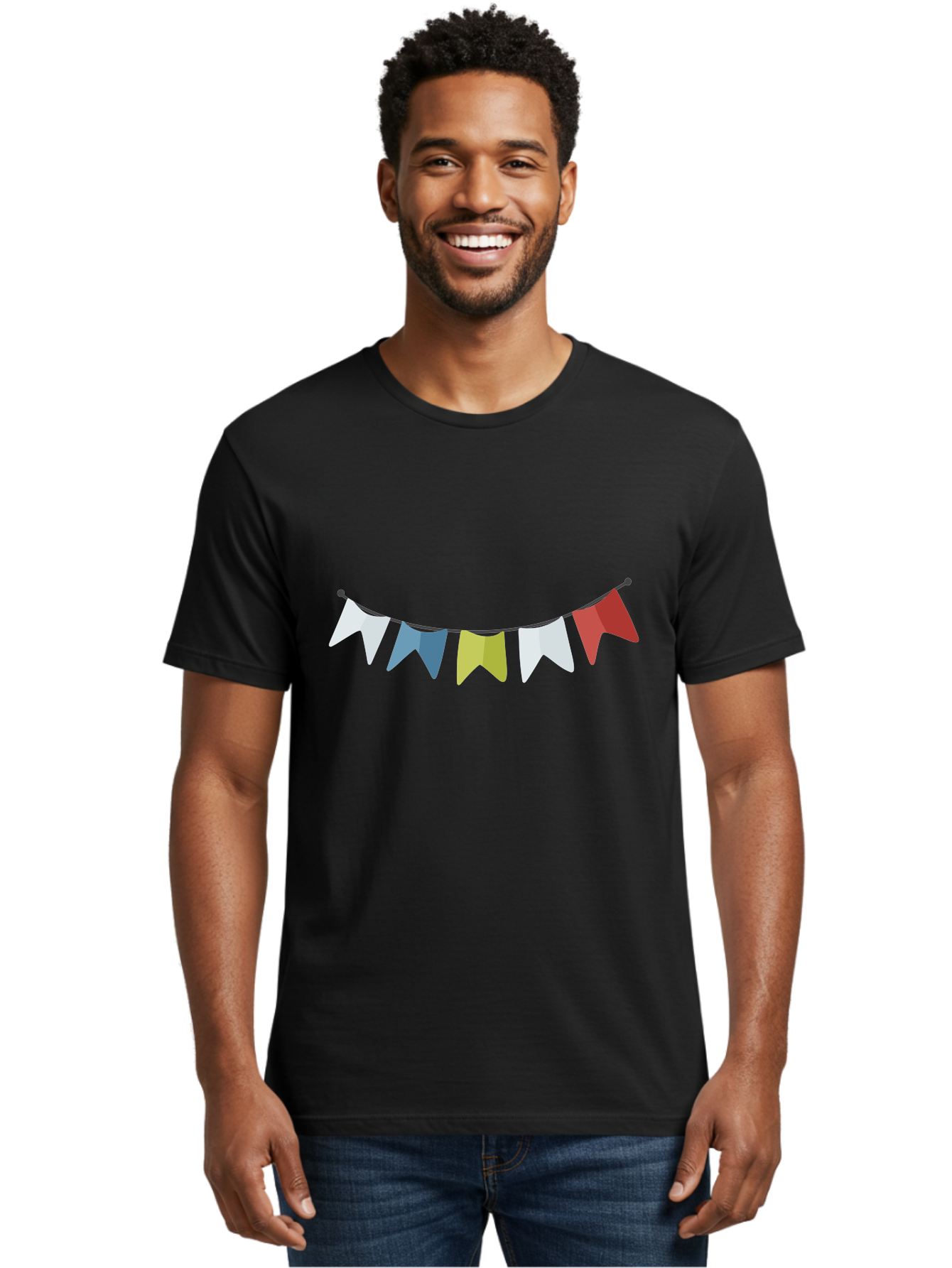 Party-Flags Men'S Graphic Tee, 100% Cotton, Comfortable Casual Summer Wear, Machine Washable, Colorful Party Flags, Festive Decorations, Celebration Bunting, Vibrant Pennants, Party Accessories, Festive Atmosphere, Event Decorations Aad729 24