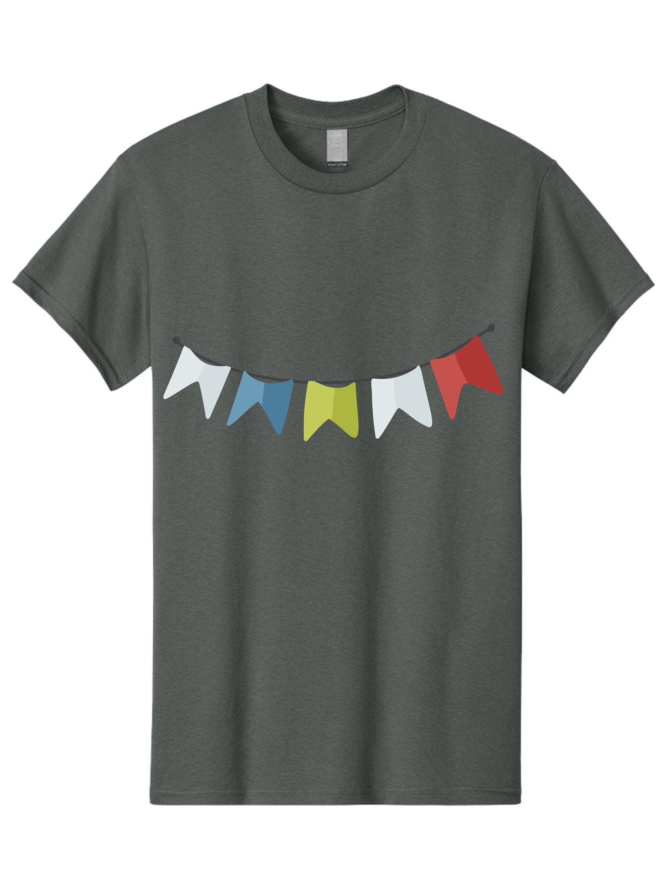 Party-Flags Men'S Graphic Tee, 100% Cotton, Comfortable Casual Summer Wear, Machine Washable, Colorful Party Flags, Festive Decorations, Celebration Bunting, Vibrant Pennants, Party Accessories, Festive Atmosphere, Event Decorations Aad729 9