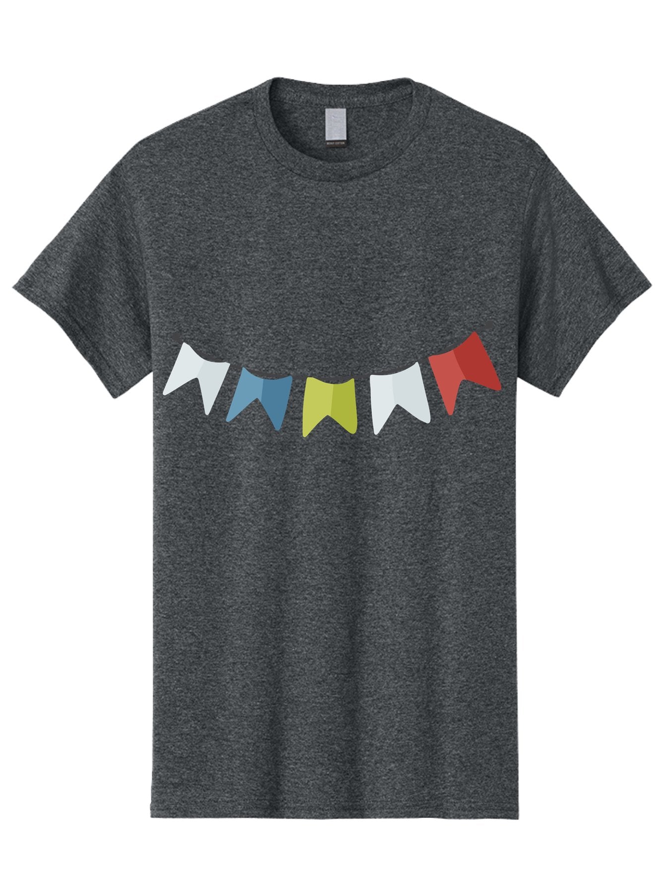 Party-Flags Men'S Graphic Tee, 100% Cotton, Comfortable Casual Summer Wear, Machine Washable, Colorful Party Flags, Festive Decorations, Celebration Bunting, Vibrant Pennants, Party Accessories, Festive Atmosphere, Event Decorations Aad729 3