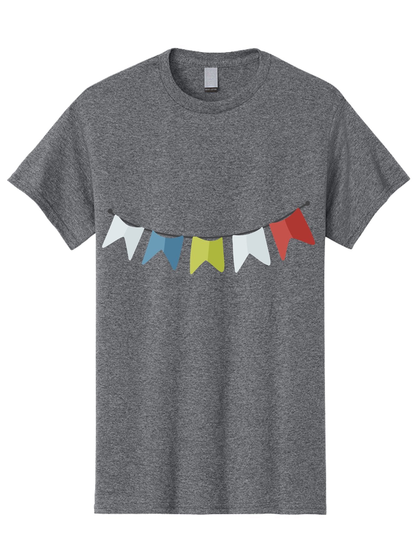 Party-Flags Men'S Graphic Tee, 100% Cotton, Comfortable Casual Summer Wear, Machine Washable, Colorful Party Flags, Festive Decorations, Celebration Bunting, Vibrant Pennants, Party Accessories, Festive Atmosphere, Event Decorations Aad729 5