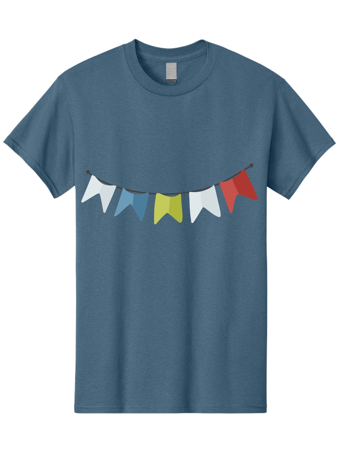 Party-Flags Men'S Graphic Tee, 100% Cotton, Comfortable Casual Summer Wear, Machine Washable, Colorful Party Flags, Festive Decorations, Celebration Bunting, Vibrant Pennants, Party Accessories, Festive Atmosphere, Event Decorations Aad729