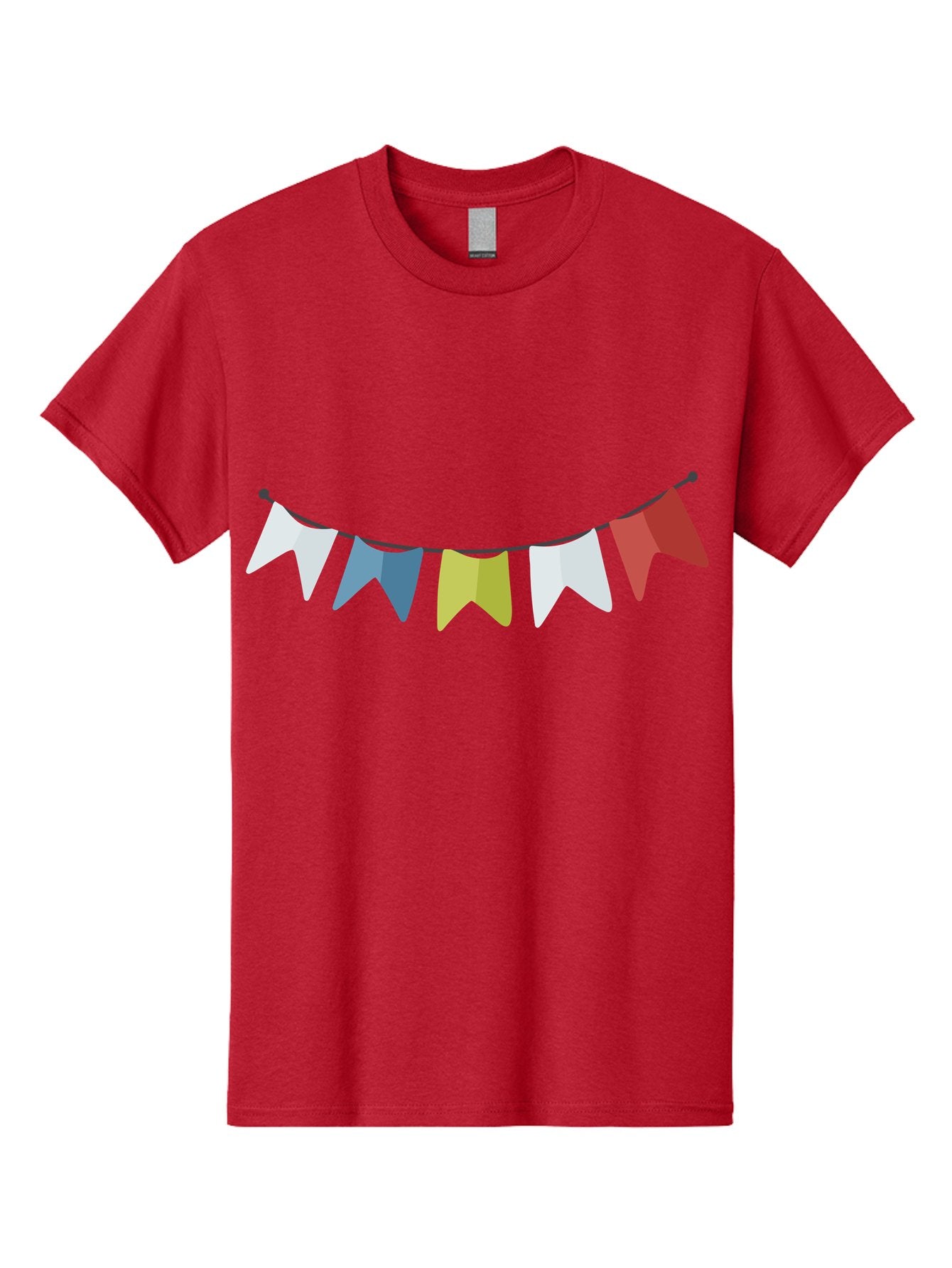 Party-Flags Men'S Graphic Tee, 100% Cotton, Comfortable Casual Summer Wear, Machine Washable, Colorful Party Flags, Festive Decorations, Celebration Bunting, Vibrant Pennants, Party Accessories, Festive Atmosphere, Event Decorations Aad729 15