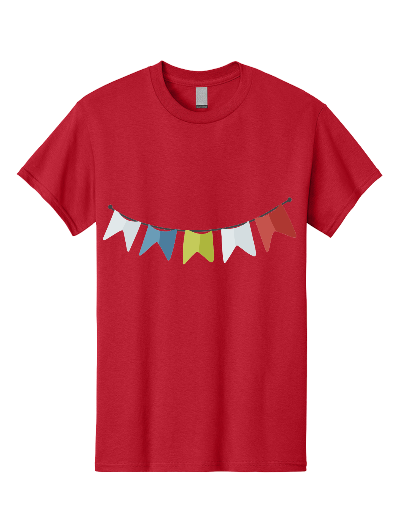 Party-Flags Men'S Graphic Tee, 100% Cotton, Comfortable Casual Summer Wear, Machine Washable, Colorful Party Flags, Festive Decorations, Celebration Bunting, Vibrant Pennants, Party Accessories, Festive Atmosphere, Event Decorations Aad729