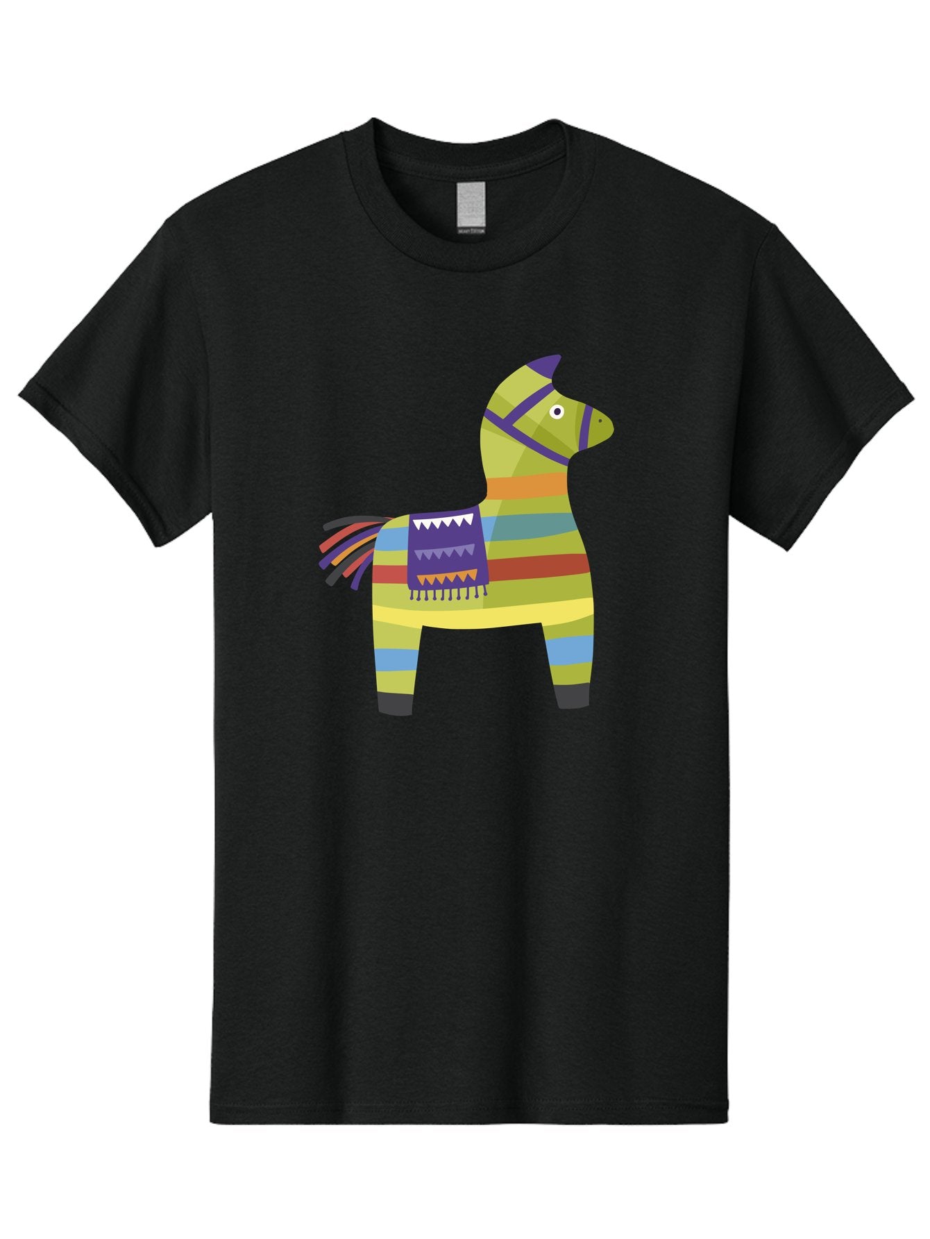 Pinata-Donkey Men'S Graphic Tee, 100% Cotton, Comfortable Casual Summer Wear, Machine Washable, Colorful Pinata Donkey, Festive Decor, Party Favors, Celebration, Cartoon Character, Vibrant Colors, Whimsical Design, Playful, Lively, Fun Aad732 5