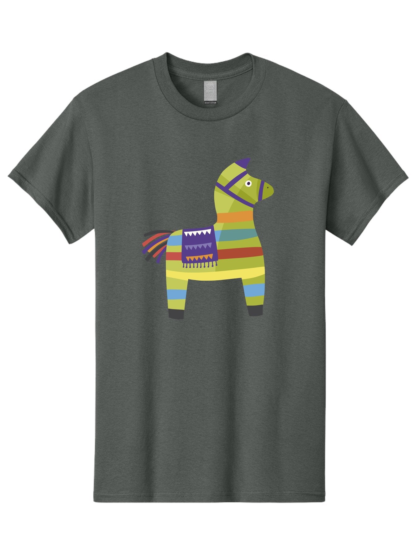 Pinata-Donkey Men'S Graphic Tee, 100% Cotton, Comfortable Casual Summer Wear, Machine Washable, Colorful Pinata Donkey, Festive Decor, Party Favors, Celebration, Cartoon Character, Vibrant Colors, Whimsical Design, Playful, Lively, Fun Aad732 3