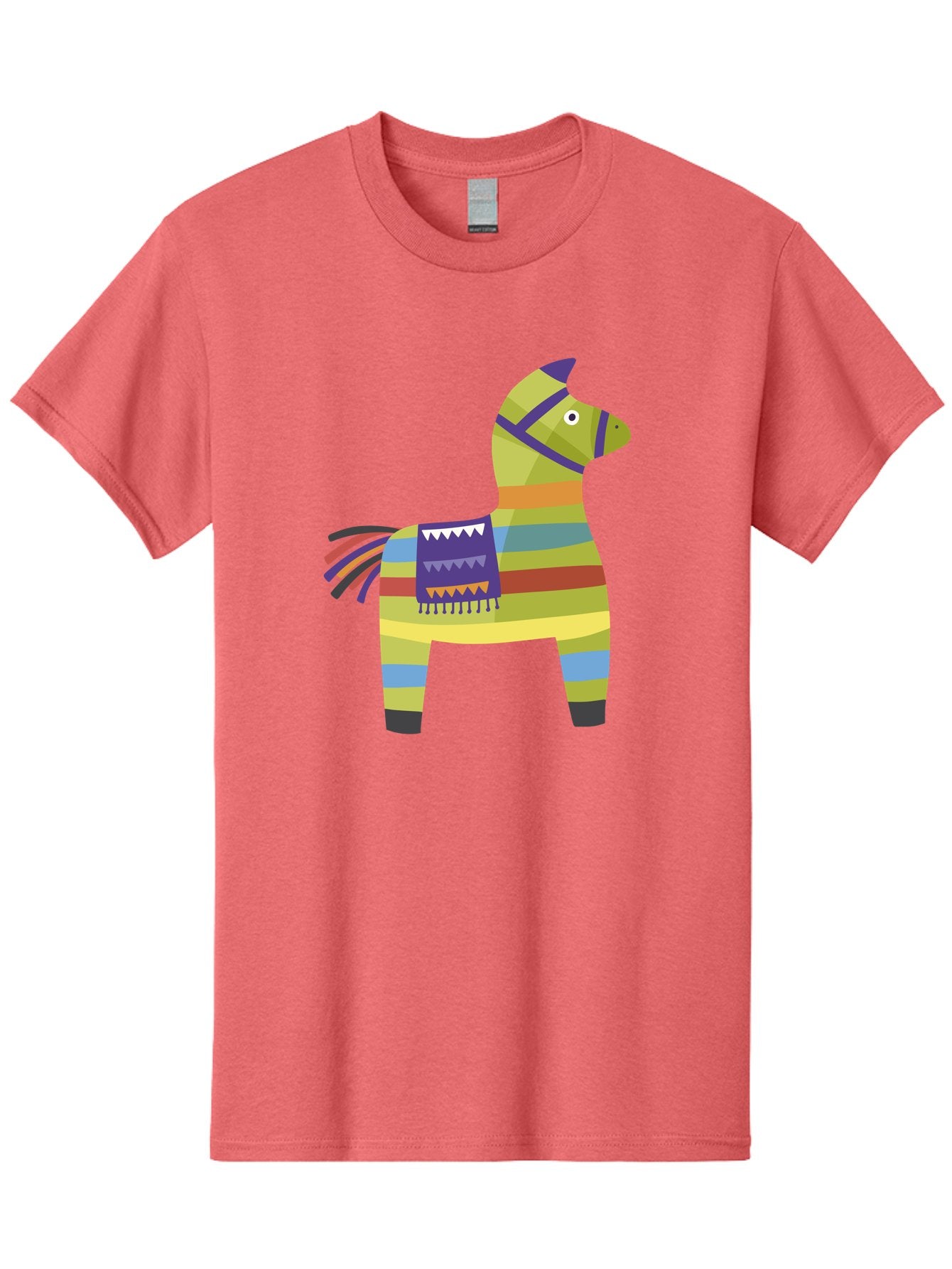 Pinata-Donkey Men'S Graphic Tee, 100% Cotton, Comfortable Casual Summer Wear, Machine Washable, Colorful Pinata Donkey, Festive Decor, Party Favors, Celebration, Cartoon Character, Vibrant Colors, Whimsical Design, Playful, Lively, Fun Aad732 10