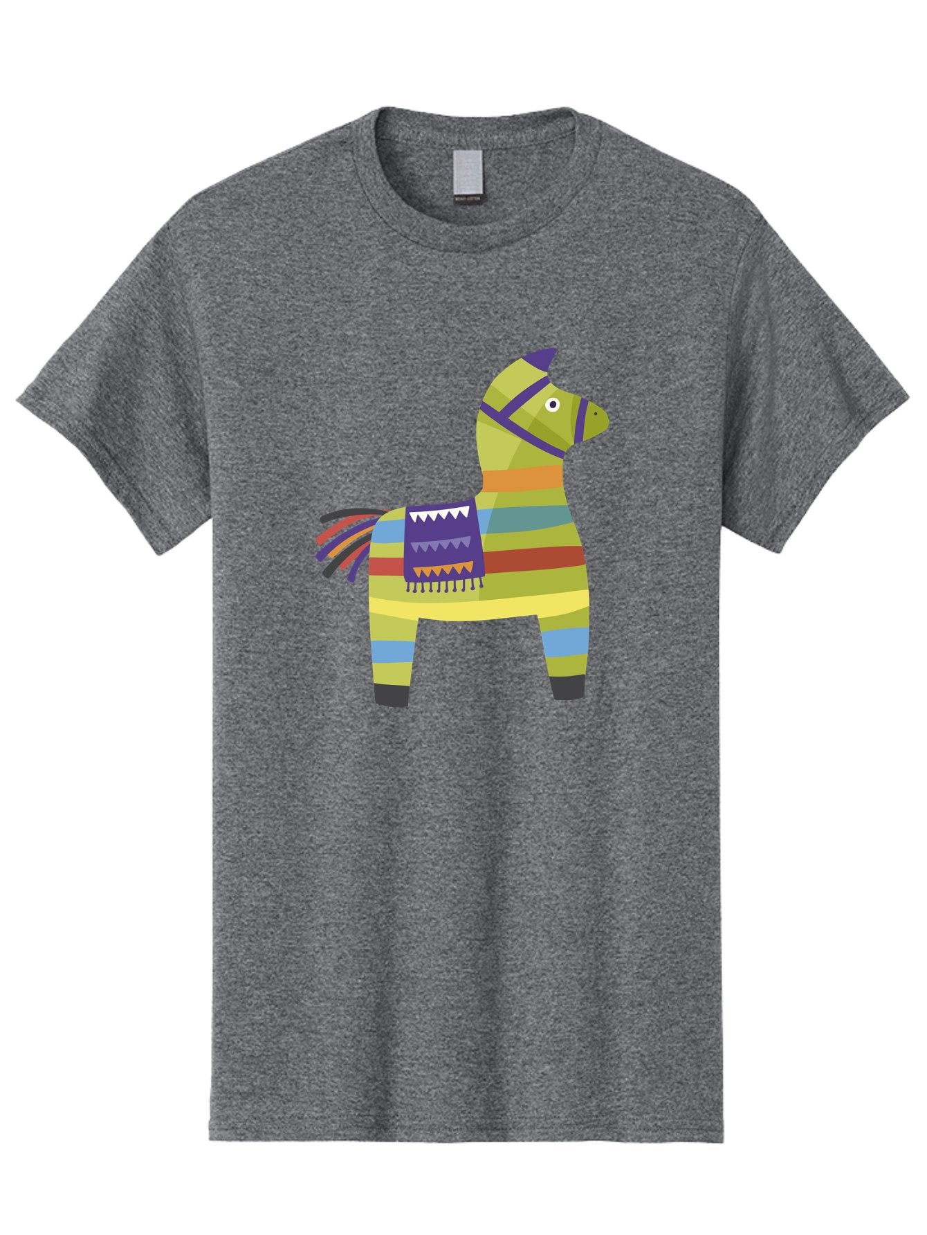 Pinata-Donkey Men'S Graphic Tee, 100% Cotton, Comfortable Casual Summer Wear, Machine Washable, Colorful Pinata Donkey, Festive Decor, Party Favors, Celebration, Cartoon Character, Vibrant Colors, Whimsical Design, Playful, Lively, Fun Aad732 6
