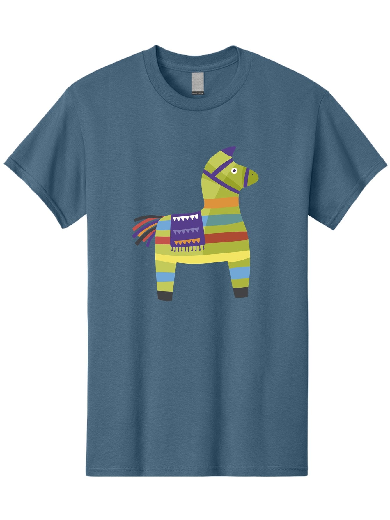 Pinata-Donkey Men'S Graphic Tee, 100% Cotton, Comfortable Casual Summer Wear, Machine Washable, Colorful Pinata Donkey, Festive Decor, Party Favors, Celebration, Cartoon Character, Vibrant Colors, Whimsical Design, Playful, Lively, Fun Aad732 9