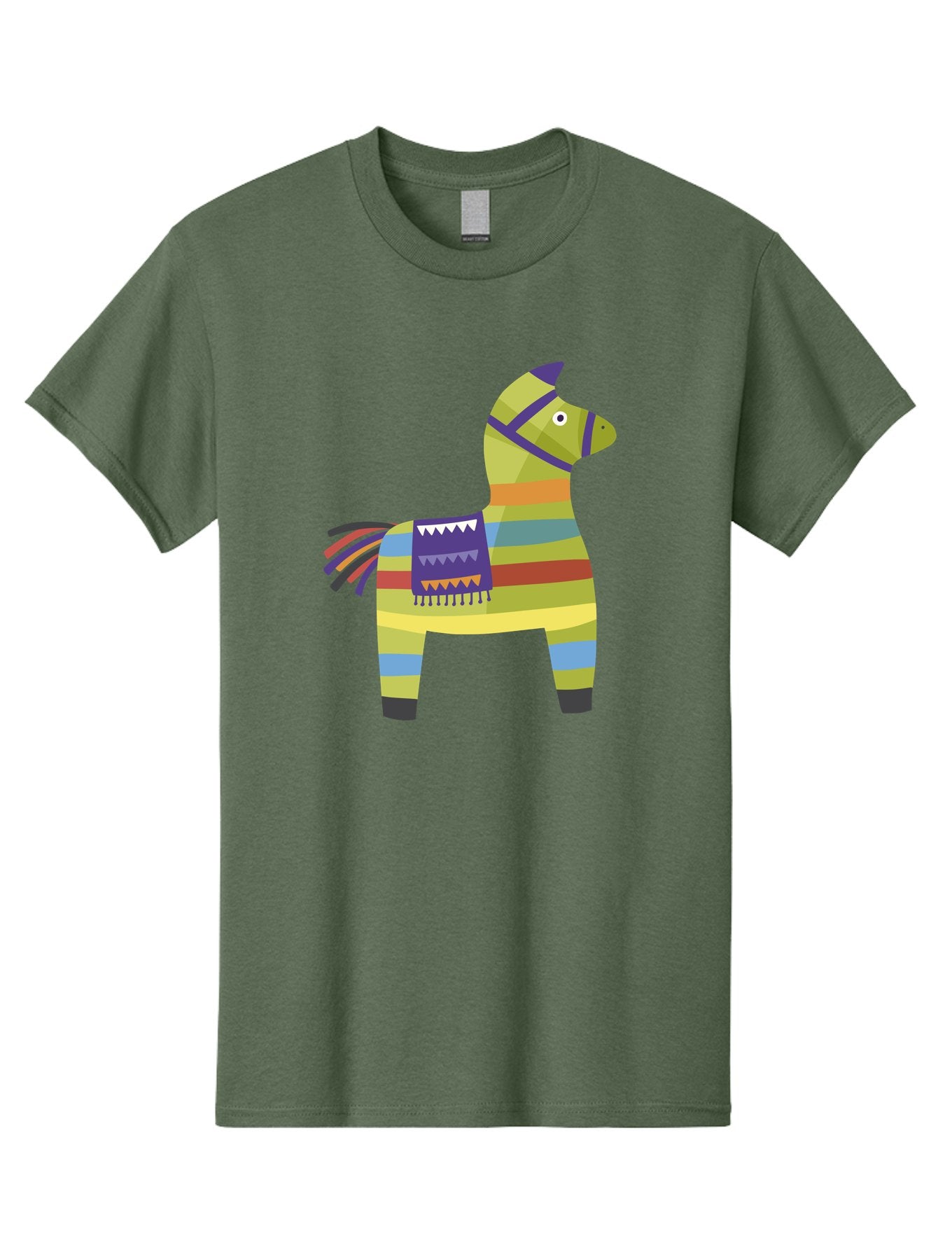 Pinata-Donkey Men'S Graphic Tee, 100% Cotton, Comfortable Casual Summer Wear, Machine Washable, Colorful Pinata Donkey, Festive Decor, Party Favors, Celebration, Cartoon Character, Vibrant Colors, Whimsical Design, Playful, Lively, Fun Aad732 13