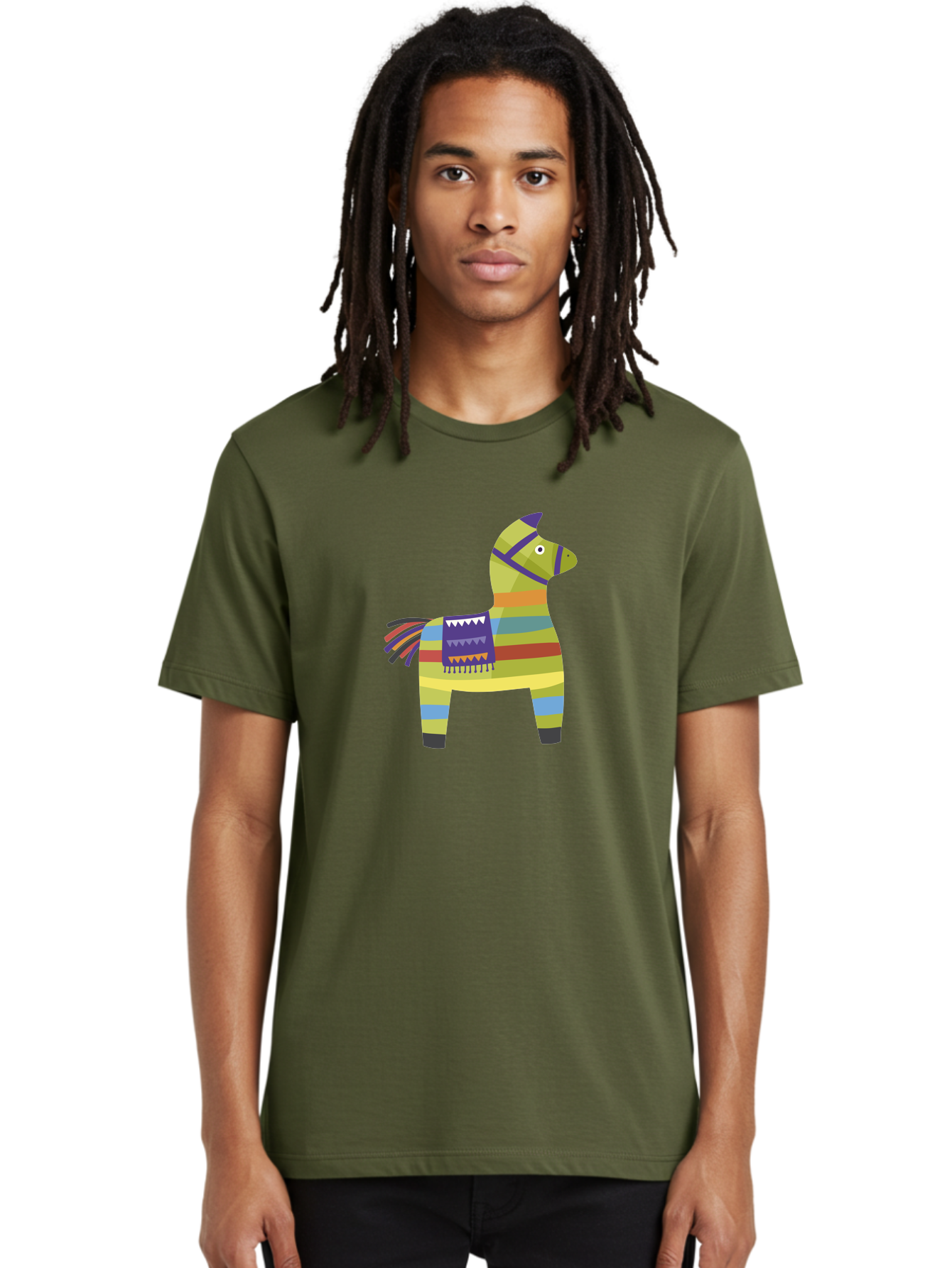 Pinata-Donkey Men'S Graphic Tee, 100% Cotton, Comfortable Casual Summer Wear, Machine Washable, Colorful Pinata Donkey, Festive Decor, Party Favors, Celebration, Cartoon Character, Vibrant Colors, Whimsical Design, Playful, Lively, Fun Aad732 30