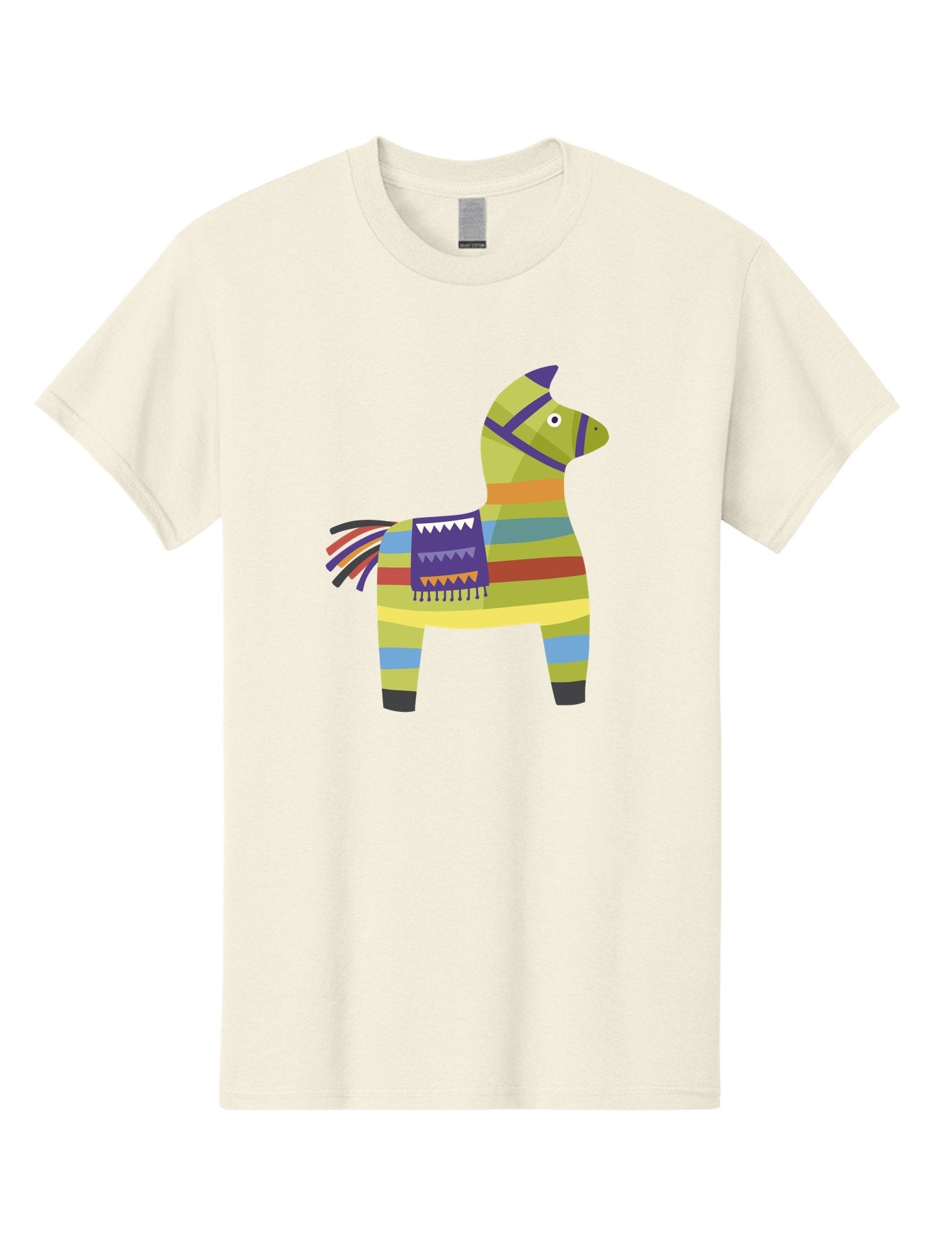 Pinata-Donkey Men'S Graphic Tee, 100% Cotton, Comfortable Casual Summer Wear, Machine Washable, Colorful Pinata Donkey, Festive Decor, Party Favors, Celebration, Cartoon Character, Vibrant Colors, Whimsical Design, Playful, Lively, Fun Aad732 7