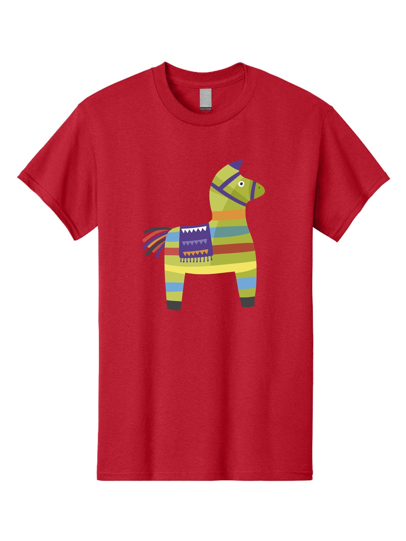Pinata-Donkey Men'S Graphic Tee, 100% Cotton, Comfortable Casual Summer Wear, Machine Washable, Colorful Pinata Donkey, Festive Decor, Party Favors, Celebration, Cartoon Character, Vibrant Colors, Whimsical Design, Playful, Lively, Fun Aad732 4