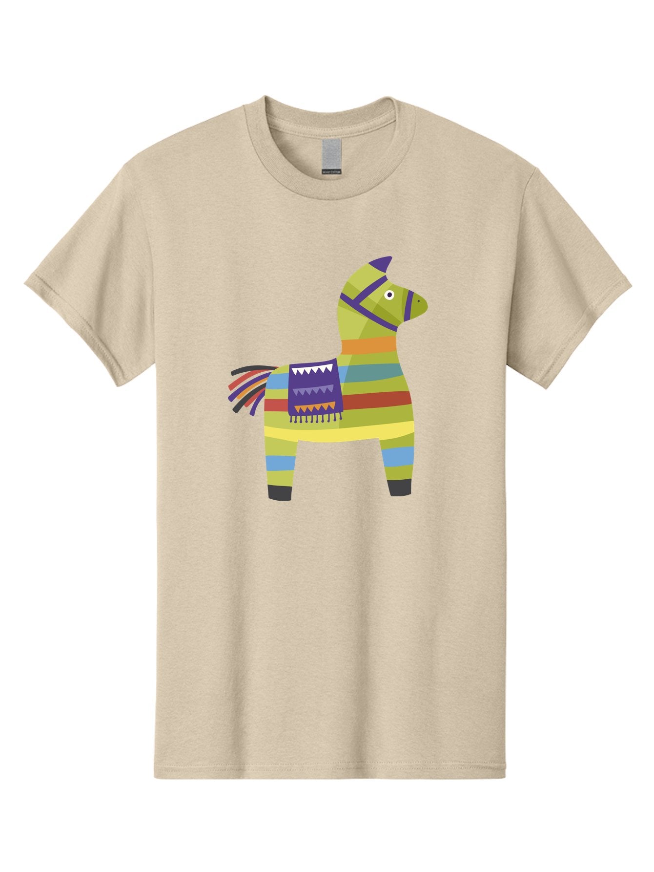 Pinata-Donkey Men'S Graphic Tee, 100% Cotton, Comfortable Casual Summer Wear, Machine Washable, Colorful Pinata Donkey, Festive Decor, Party Favors, Celebration, Cartoon Character, Vibrant Colors, Whimsical Design, Playful, Lively, Fun Aad732 12