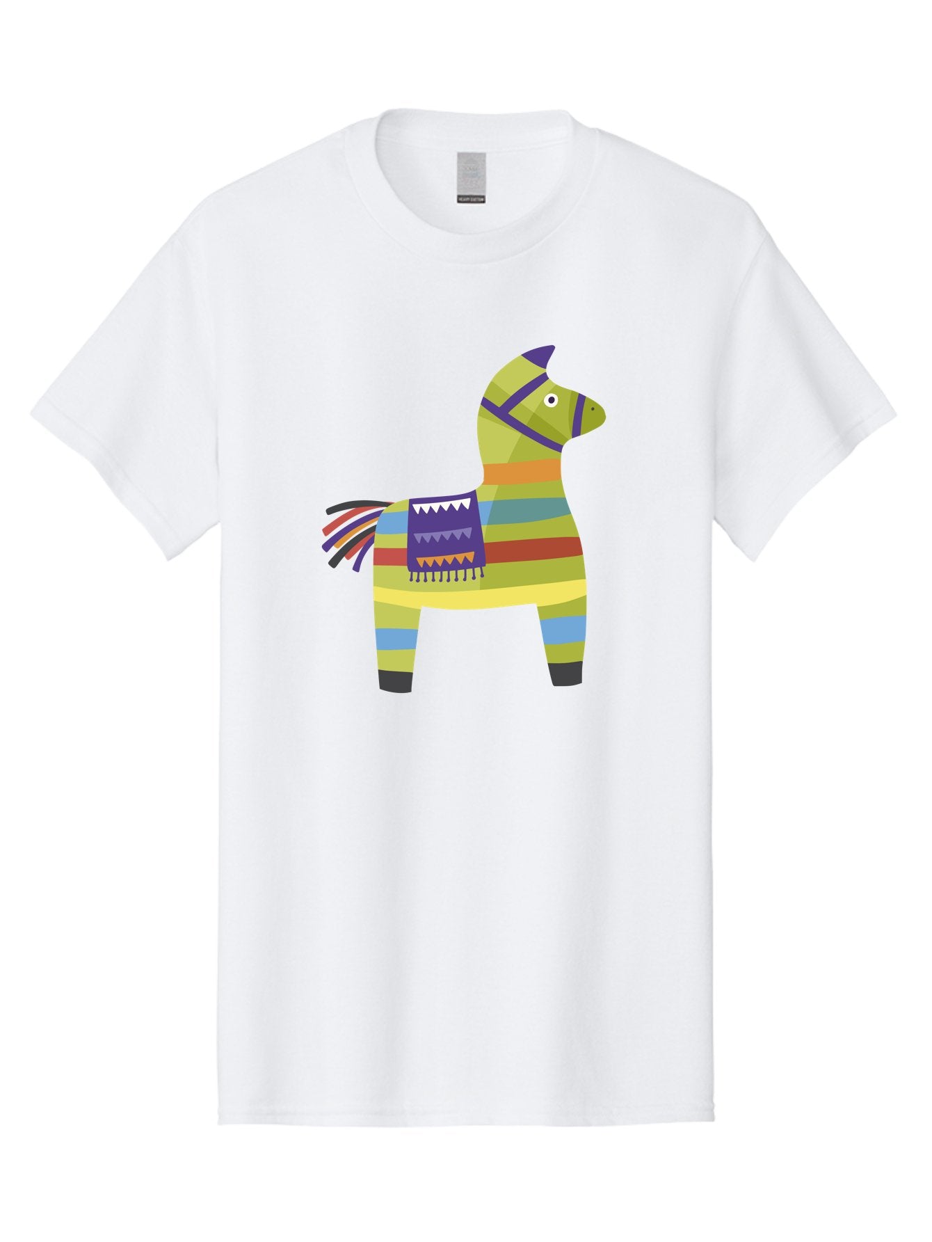 Pinata-Donkey Men'S Graphic Tee, 100% Cotton, Comfortable Casual Summer Wear, Machine Washable, Colorful Pinata Donkey, Festive Decor, Party Favors, Celebration, Cartoon Character, Vibrant Colors, Whimsical Design, Playful, Lively, Fun Aad732 14
