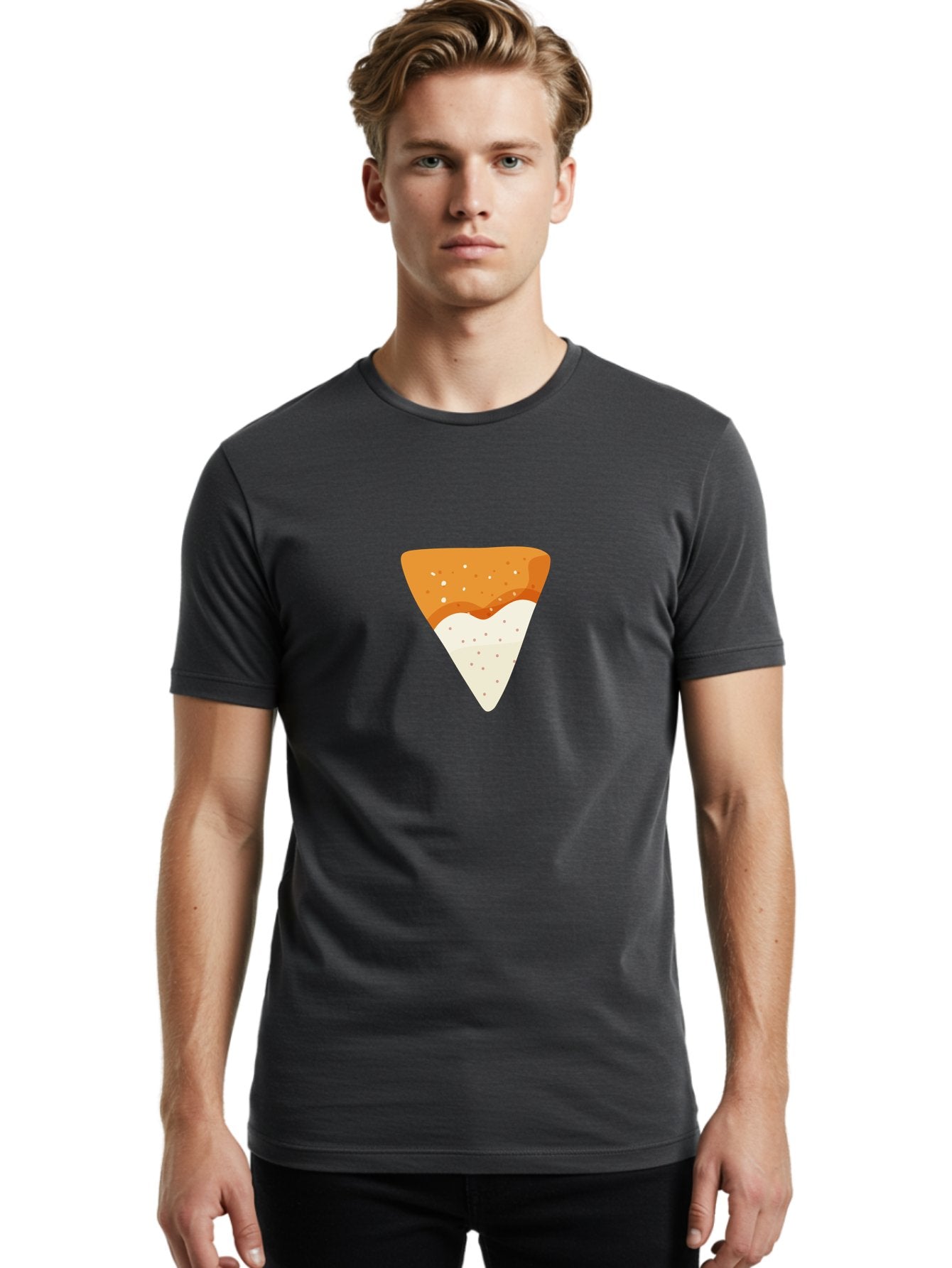 Pizza-Slice Men'S Graphic Tee, 100% Cotton, Comfortable Casual Summer Wear, Machine Washable, Pizza Slice, Italian Food, Cheese Pizza, Food Illustration, Graphic Design, Triangular Shape, Crispy Crust Aad737 26