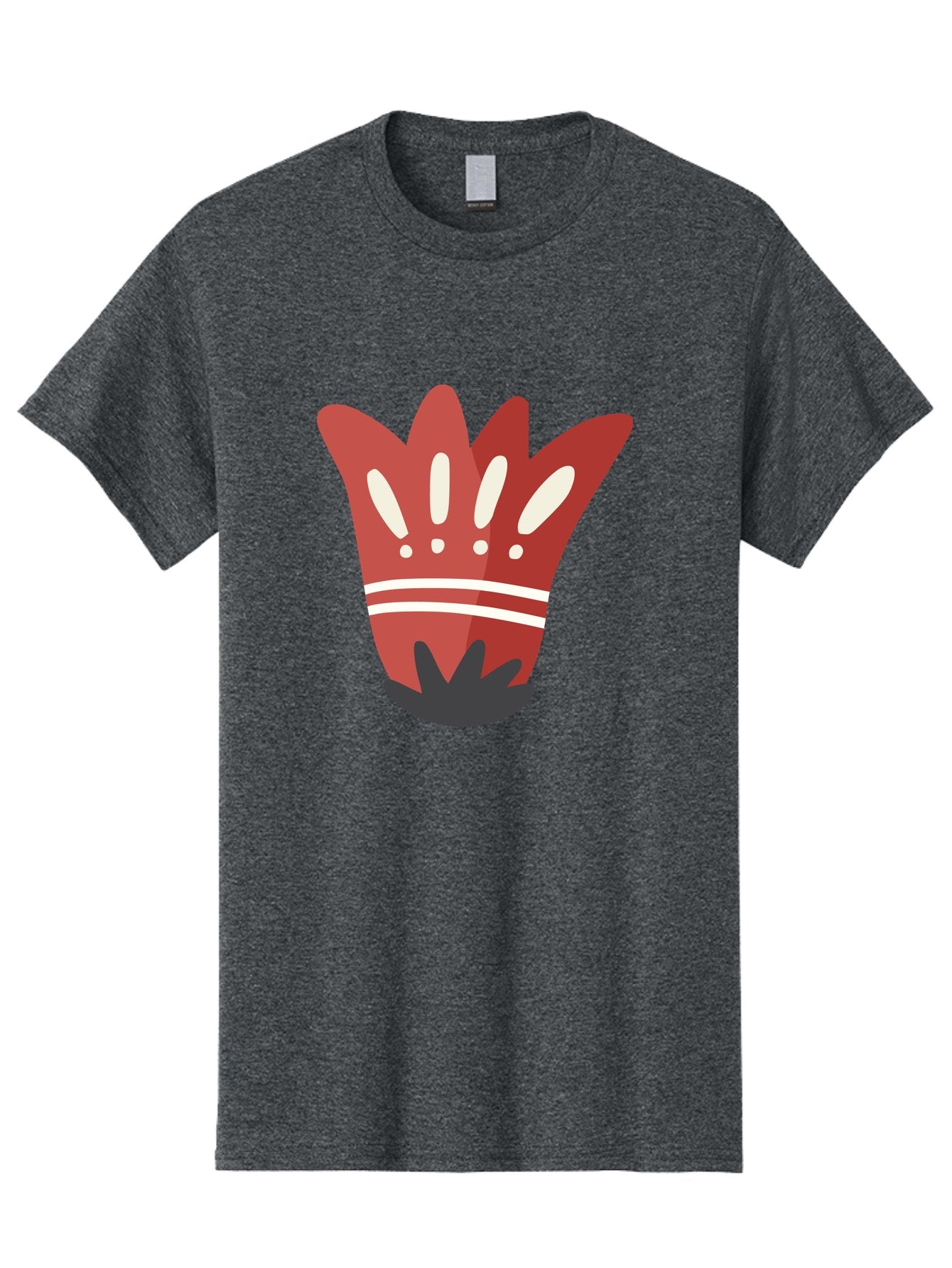 Red-Hand Men'S Graphic Tee, 100% Cotton, Comfortable Casual Summer Wear, Machine Washable, Red Hand Illustration, Hand With Fingers Spread, White Accents On Fingers, Symbol Or Gesture, Bold Design, Simple Shapes, Minimalist Style, Aad745 4