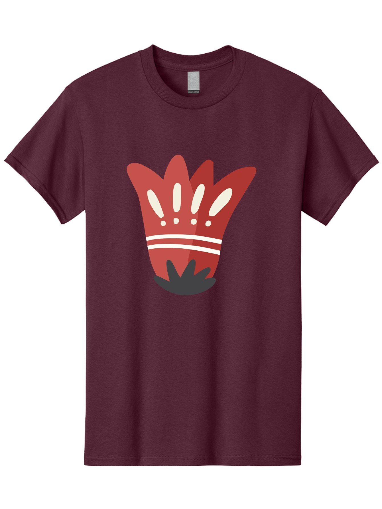 Red-Hand Men'S Graphic Tee, 100% Cotton, Comfortable Casual Summer Wear, Machine Washable, Red Hand Illustration, Hand With Fingers Spread, White Accents On Fingers, Symbol Or Gesture, Bold Design, Simple Shapes, Minimalist Style, Aad745