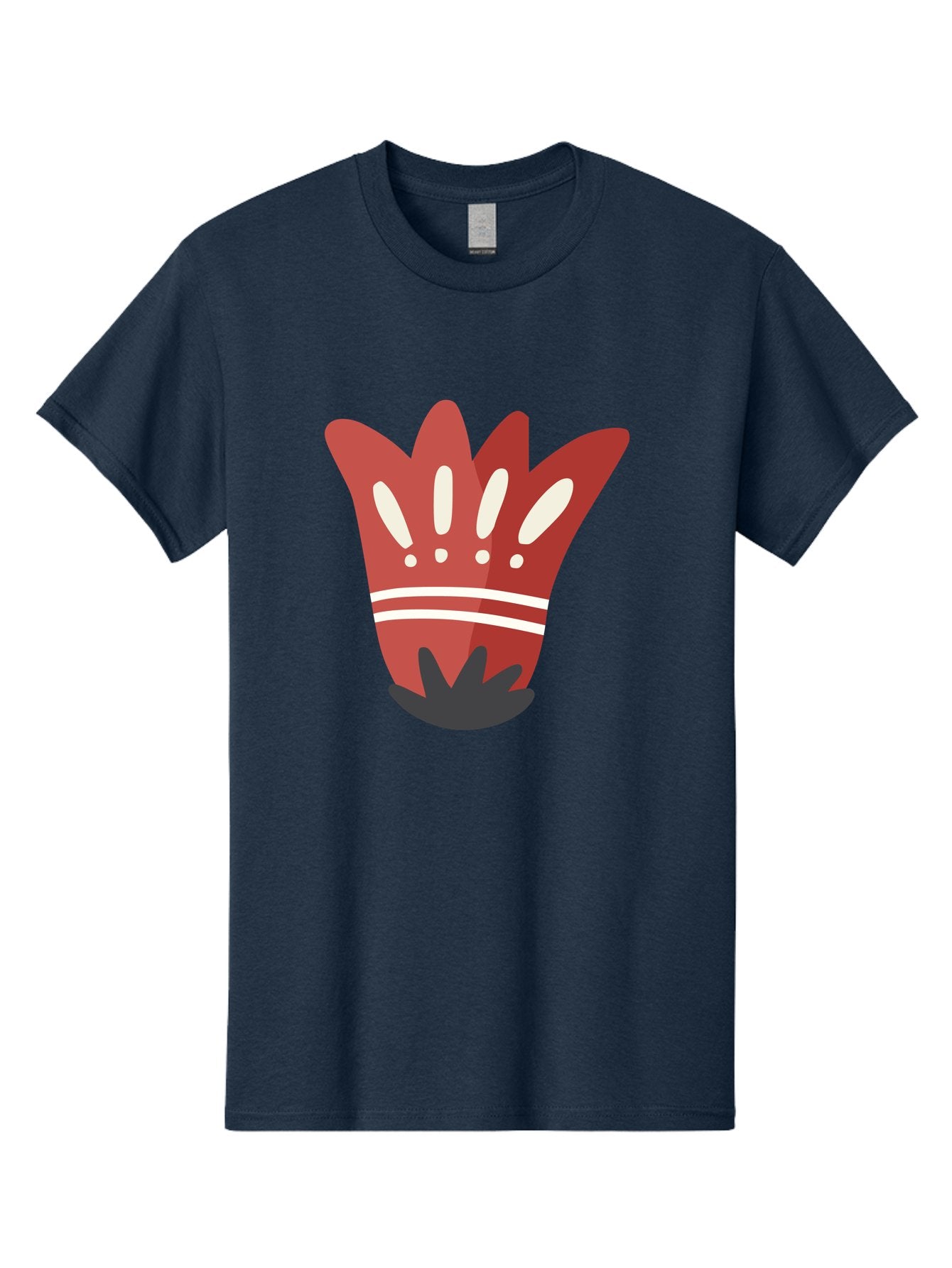 Red-Hand Men'S Graphic Tee, 100% Cotton, Comfortable Casual Summer Wear, Machine Washable, Red Hand Illustration, Hand With Fingers Spread, White Accents On Fingers, Symbol Or Gesture, Bold Design, Simple Shapes, Minimalist Style, Aad745 7