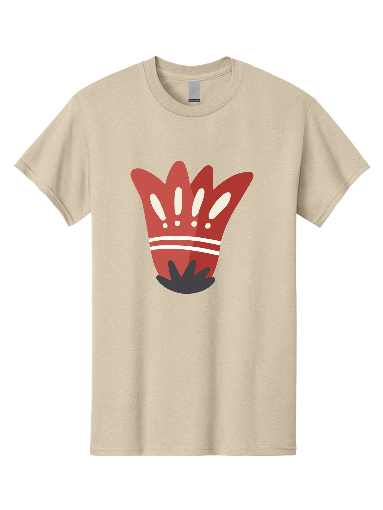 Red-Hand Men'S Graphic Tee, 100% Cotton, Comfortable Casual Summer Wear, Machine Washable, Red Hand Illustration, Hand With Fingers Spread, White Accents On Fingers, Symbol Or Gesture, Bold Design, Simple Shapes, Minimalist Style, Aad745