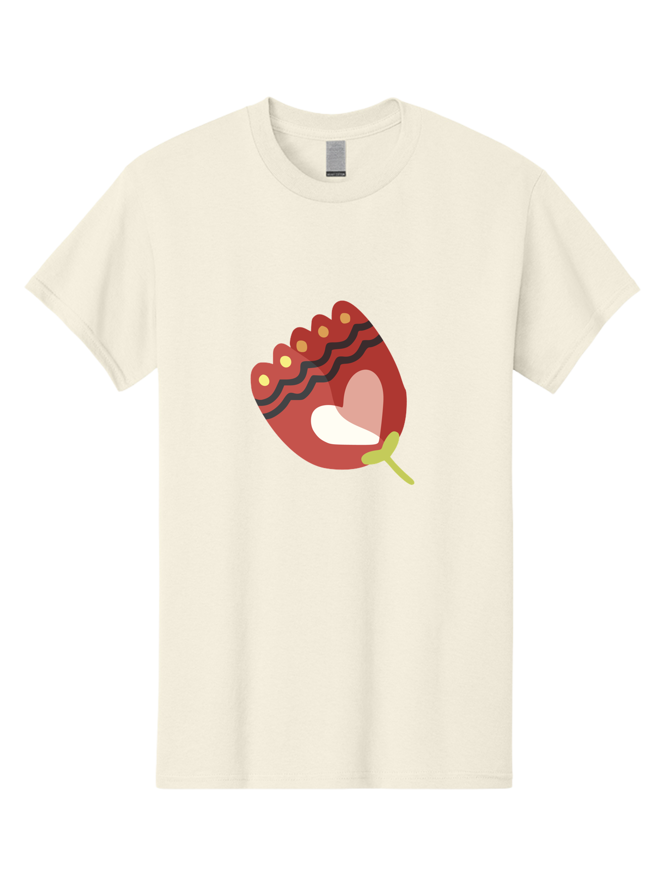 Red-Maraca Men'S Graphic Tee, 100% Cotton, Comfortable Casual Summer Wear, Machine Washable, Maraca, Musical Instrument, Red Color, Gold Dots, Black Stripes, White And Pink Interior, Rhythmic Vibe, Latin Music, Cultural Symbol, Abstract Art Aad746 13