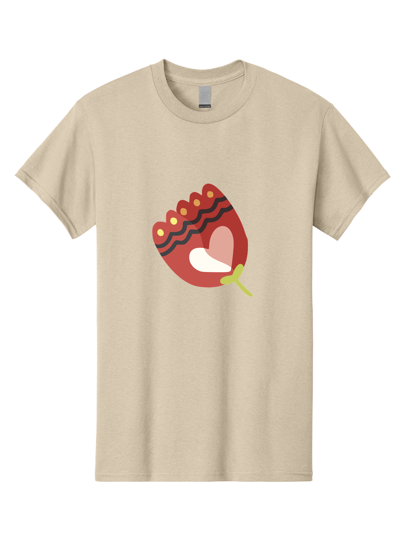 Red-Maraca Men'S Graphic Tee, 100% Cotton, Comfortable Casual Summer Wear, Machine Washable, Maraca, Musical Instrument, Red Color, Gold Dots, Black Stripes, White And Pink Interior, Rhythmic Vibe, Latin Music, Cultural Symbol, Abstract Art Aad746
