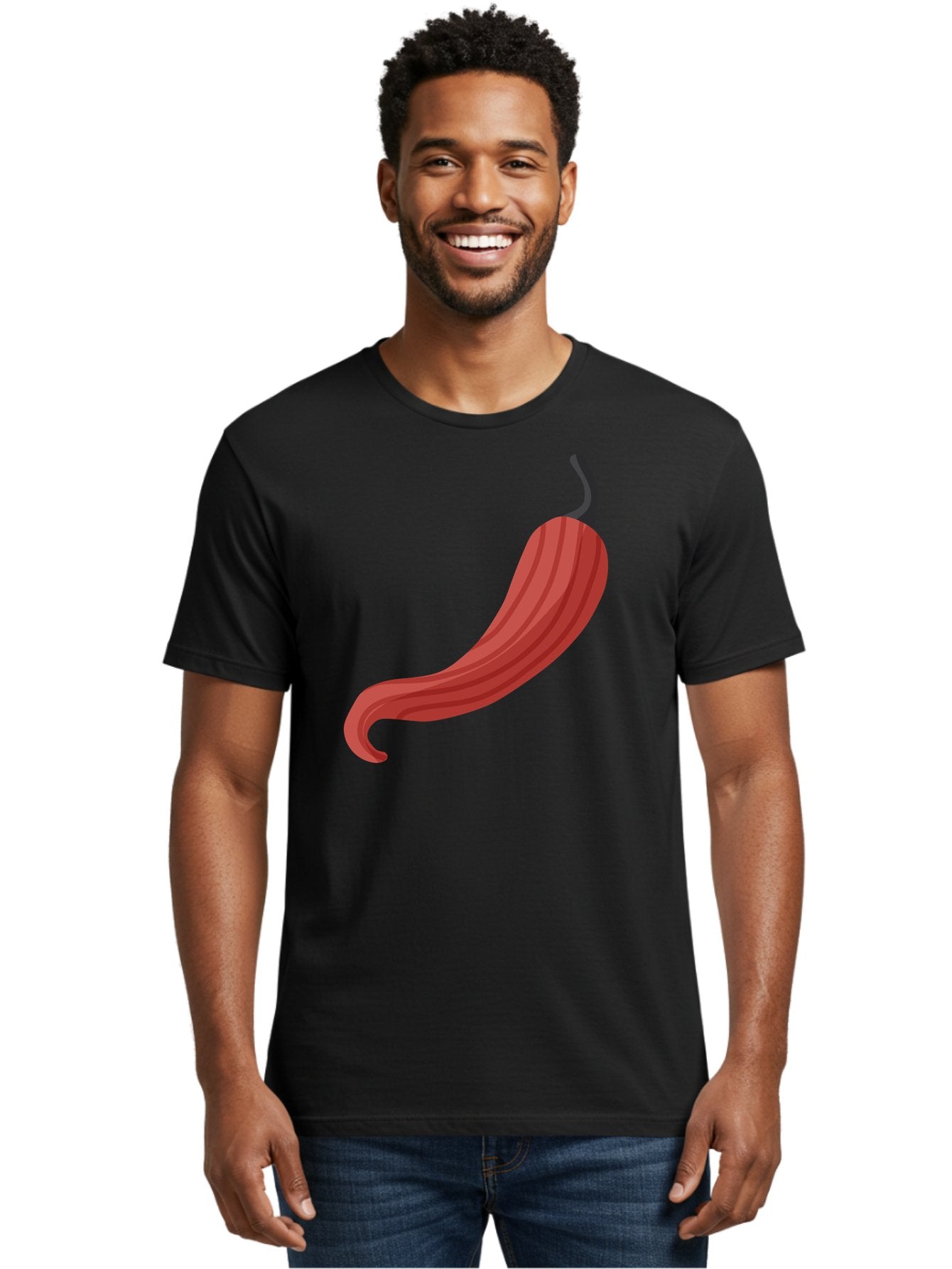 Red-Pepper-1 Men'S Graphic Tee, 100% Cotton, Comfortable Casual Summer Wear, Machine Washable, Red Chili Pepper, Hot Pepper, Spice, Culinary Ingredient, Vibrant Red Color, Digital Art, Food Illustration, Chili Pepper Graphic Aad747 27