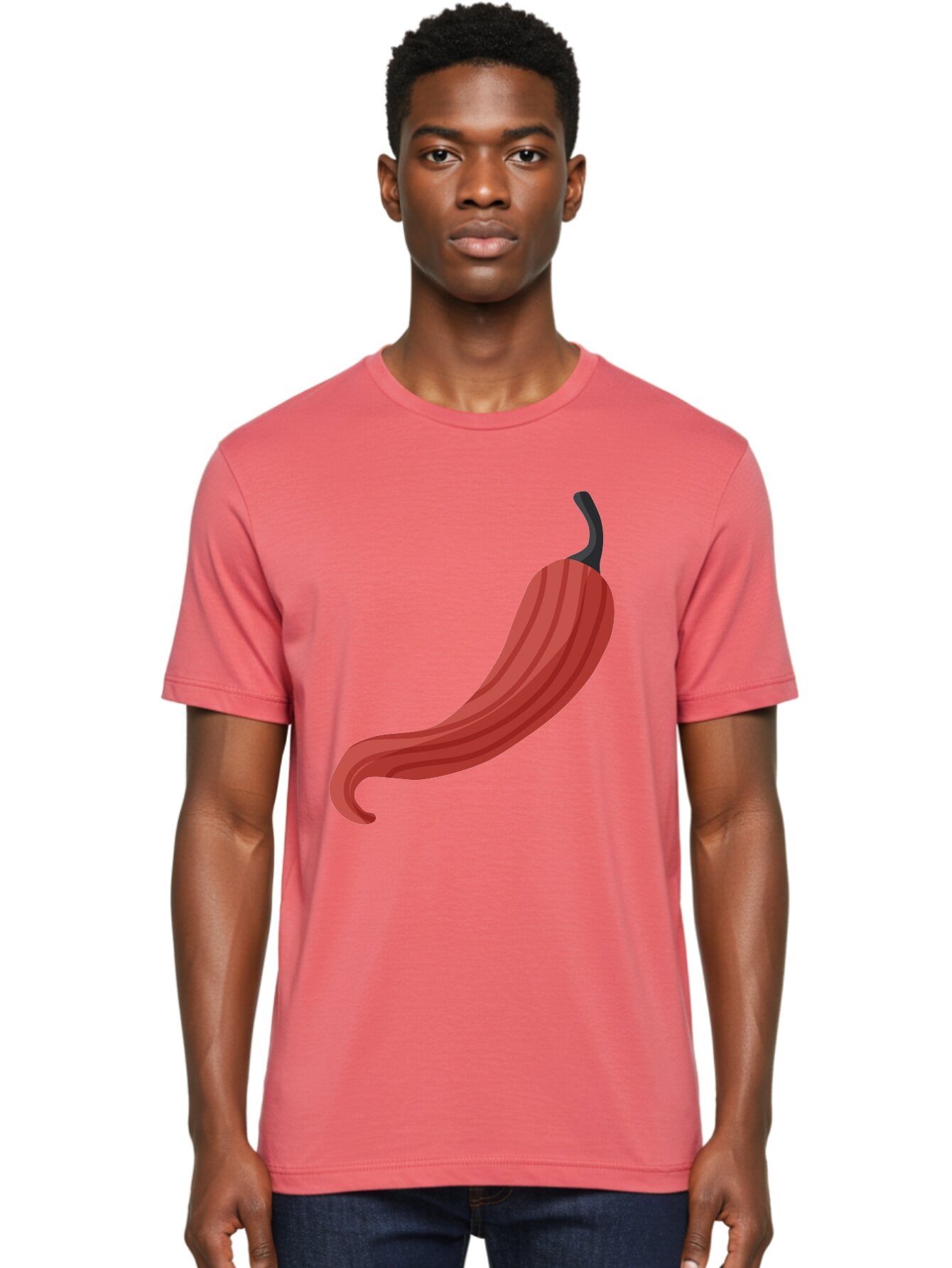 Red-Pepper-1 Men'S Graphic Tee, 100% Cotton, Comfortable Casual Summer Wear, Machine Washable, Red Chili Pepper, Hot Pepper, Spice, Culinary Ingredient, Vibrant Red Color, Digital Art, Food Illustration, Chili Pepper Graphic Aad747 28