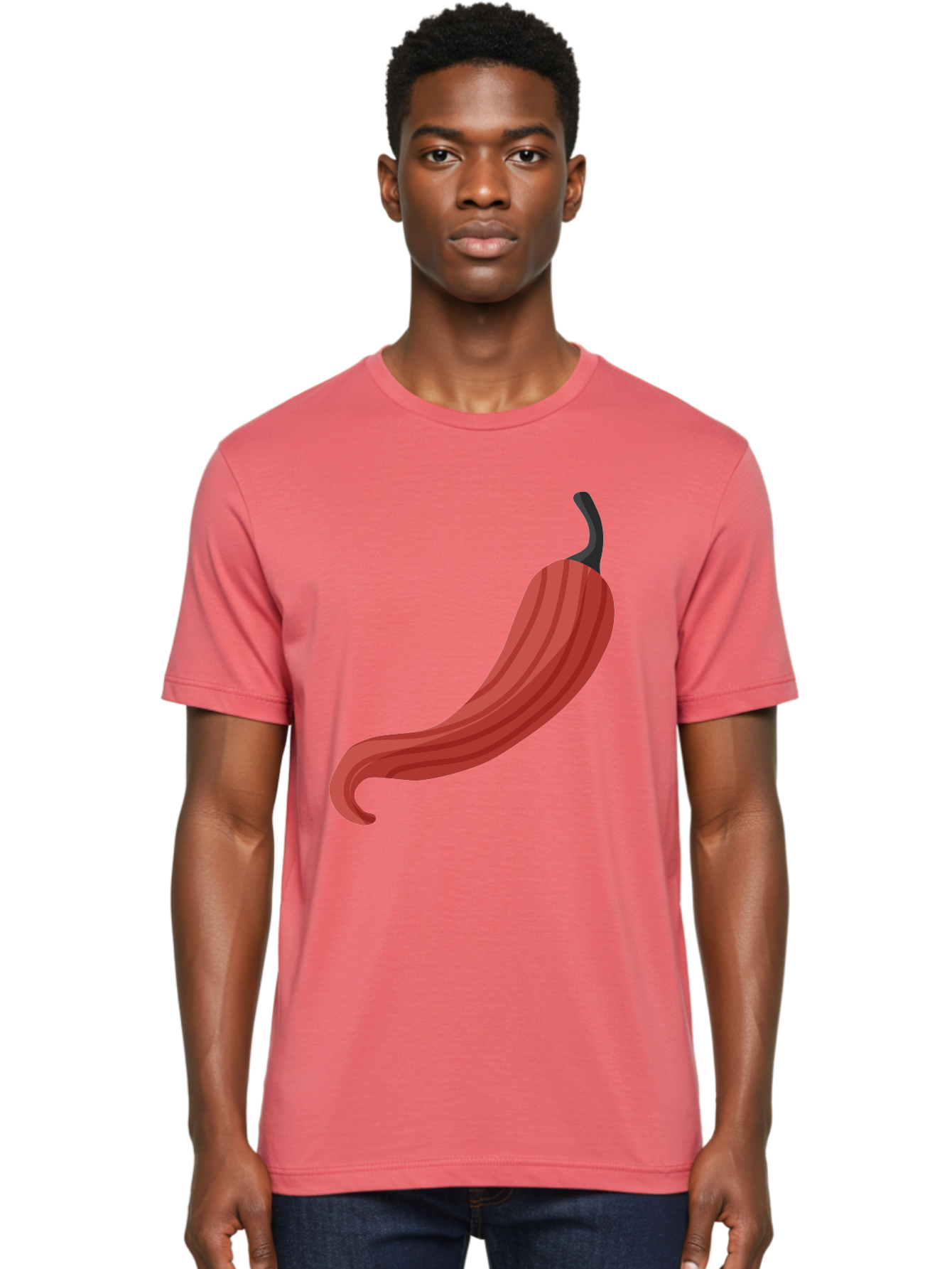 Red-Pepper-1 Men'S Graphic Tee, 100% Cotton, Comfortable Casual Summer Wear, Machine Washable, Red Chili Pepper, Hot Pepper, Spice, Culinary Ingredient, Vibrant Red Color, Digital Art, Food Illustration, Chili Pepper Graphic Aad747 6