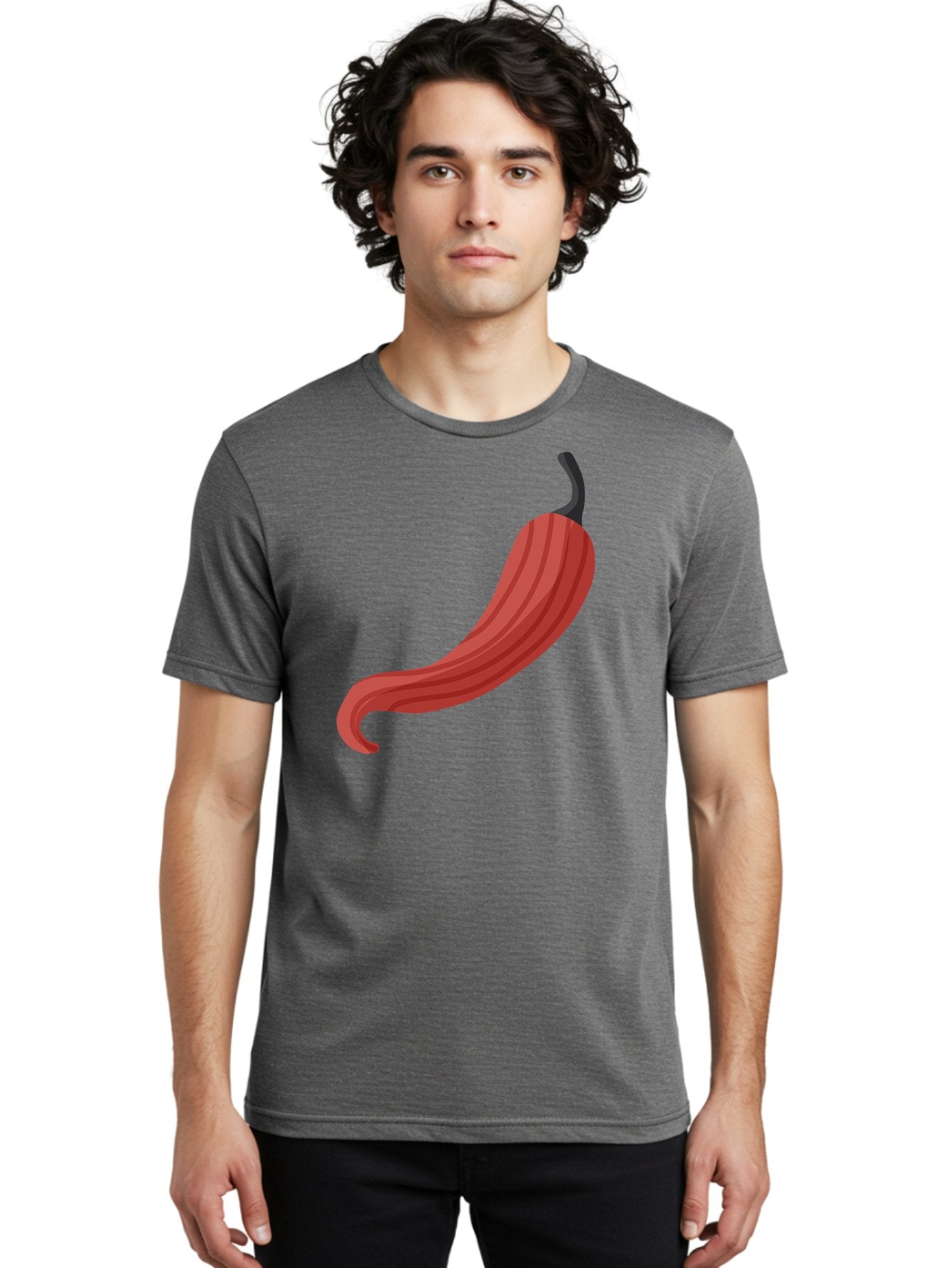 Red-Pepper-1 Men'S Graphic Tee, 100% Cotton, Comfortable Casual Summer Wear, Machine Washable, Red Chili Pepper, Hot Pepper, Spice, Culinary Ingredient, Vibrant Red Color, Digital Art, Food Illustration, Chili Pepper Graphic Aad747 20