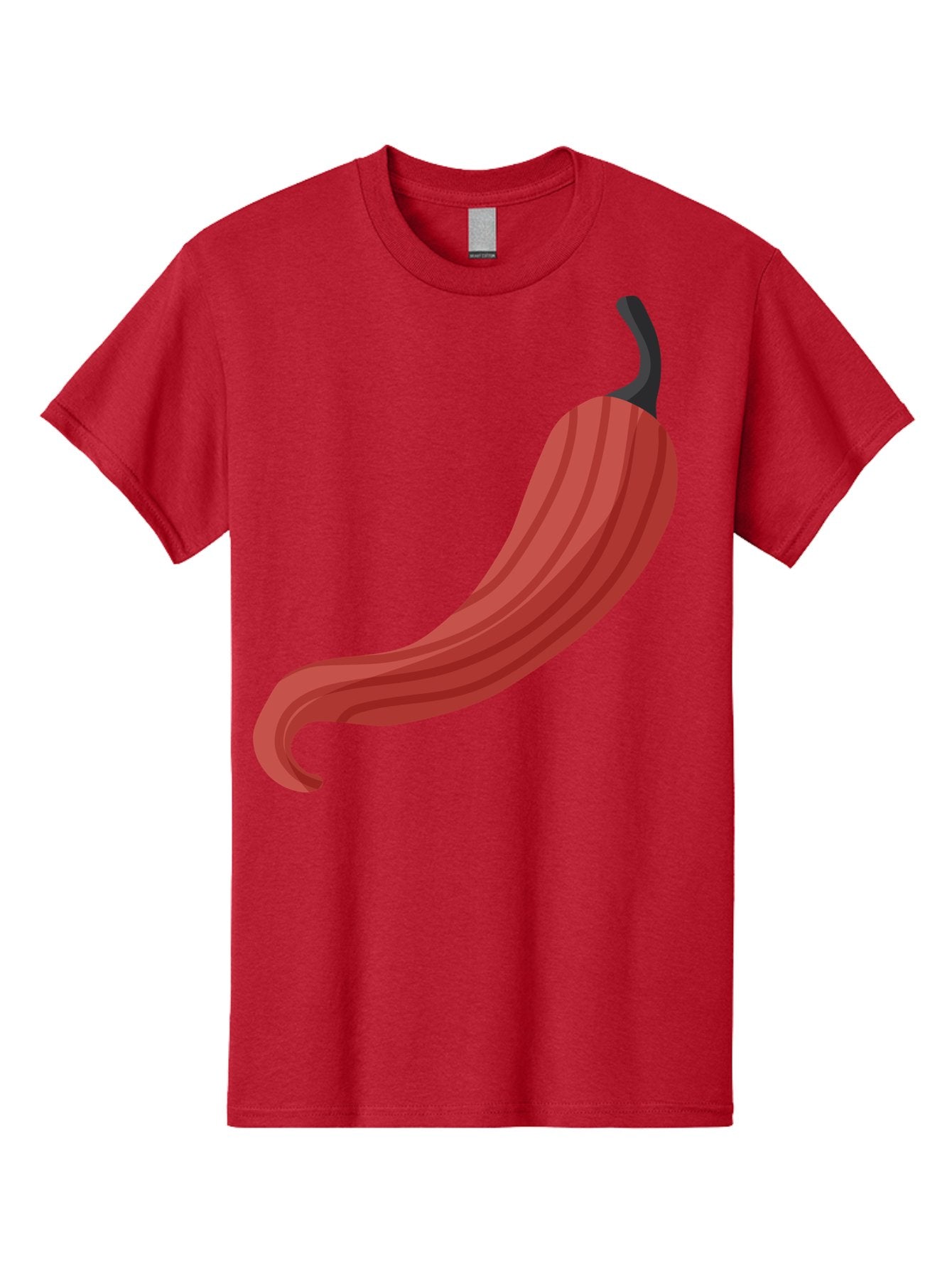 Red-Pepper-1 Men'S Graphic Tee, 100% Cotton, Comfortable Casual Summer Wear, Machine Washable, Red Chili Pepper, Hot Pepper, Spice, Culinary Ingredient, Vibrant Red Color, Digital Art, Food Illustration, Chili Pepper Graphic Aad747 3