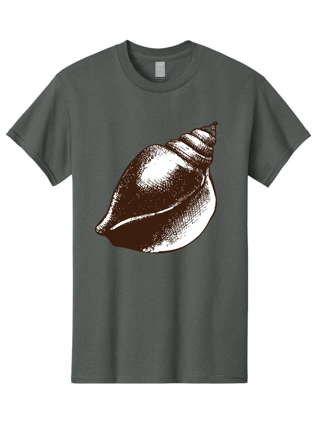 Seashell Men'S Graphic Tee, 100% Cotton, Comfortable Casual Summer Wear, Machine Washable, Vintage Seashell, Marine Life, Ocean Treasures, Coastal Decor, Classic Illustration, Monochrome Art, Textured Shell, Retro Style, Detailed Drawing, Aad752 11