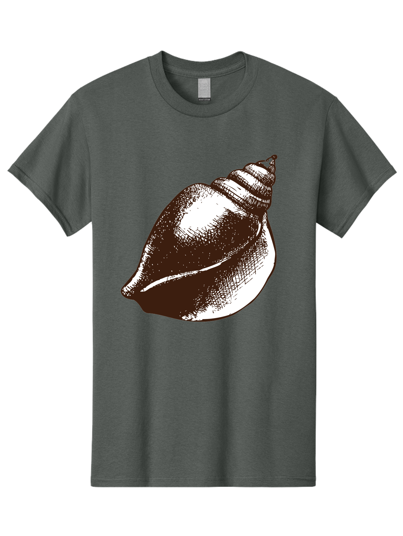 Seashell Men'S Graphic Tee, 100% Cotton, Comfortable Casual Summer Wear, Machine Washable, Vintage Seashell, Marine Life, Ocean Treasures, Coastal Decor, Classic Illustration, Monochrome Art, Textured Shell, Retro Style, Detailed Drawing, Aad752 7