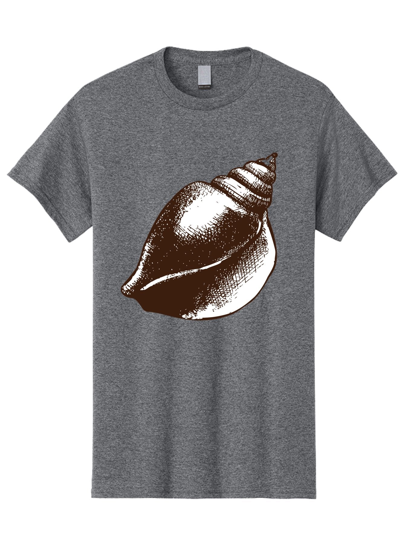 Seashell Men'S Graphic Tee, 100% Cotton, Comfortable Casual Summer Wear, Machine Washable, Vintage Seashell, Marine Life, Ocean Treasures, Coastal Decor, Classic Illustration, Monochrome Art, Textured Shell, Retro Style, Detailed Drawing, Aad752 6