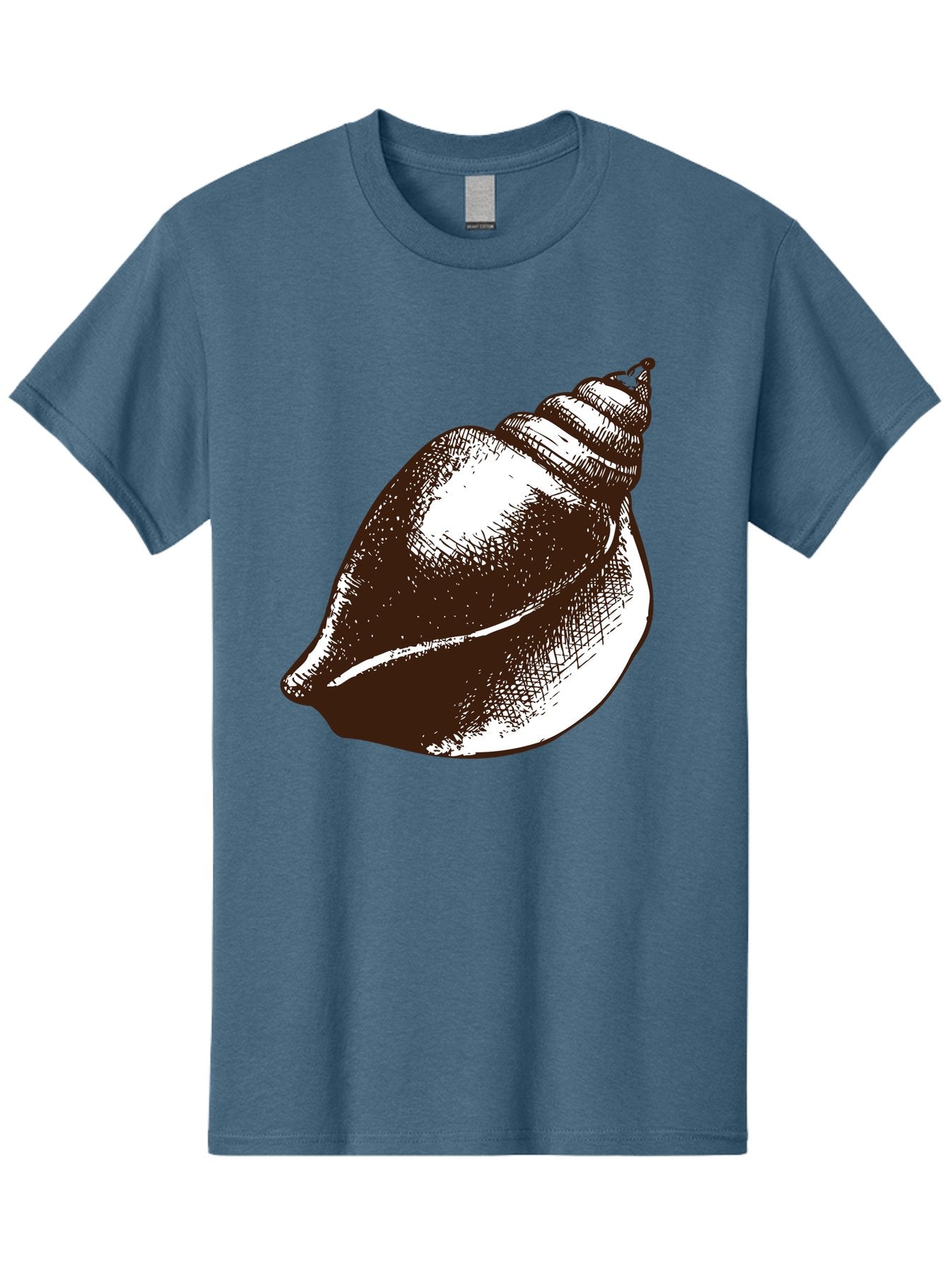 Seashell Men'S Graphic Tee, 100% Cotton, Comfortable Casual Summer Wear, Machine Washable, Vintage Seashell, Marine Life, Ocean Treasures, Coastal Decor, Classic Illustration, Monochrome Art, Textured Shell, Retro Style, Detailed Drawing, Aad752 13