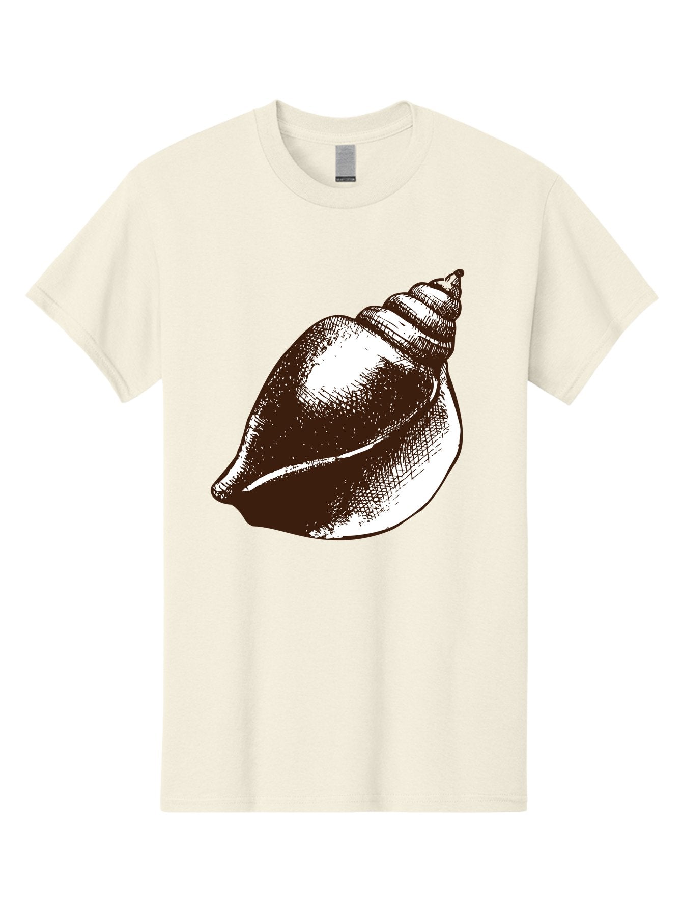 Seashell Men'S Graphic Tee, 100% Cotton, Comfortable Casual Summer Wear, Machine Washable, Vintage Seashell, Marine Life, Ocean Treasures, Coastal Decor, Classic Illustration, Monochrome Art, Textured Shell, Retro Style, Detailed Drawing, Aad752 8