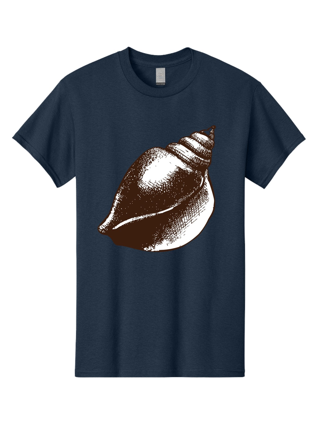 Seashell Men'S Graphic Tee, 100% Cotton, Comfortable Casual Summer Wear, Machine Washable, Vintage Seashell, Marine Life, Ocean Treasures, Coastal Decor, Classic Illustration, Monochrome Art, Textured Shell, Retro Style, Detailed Drawing, Aad752 9