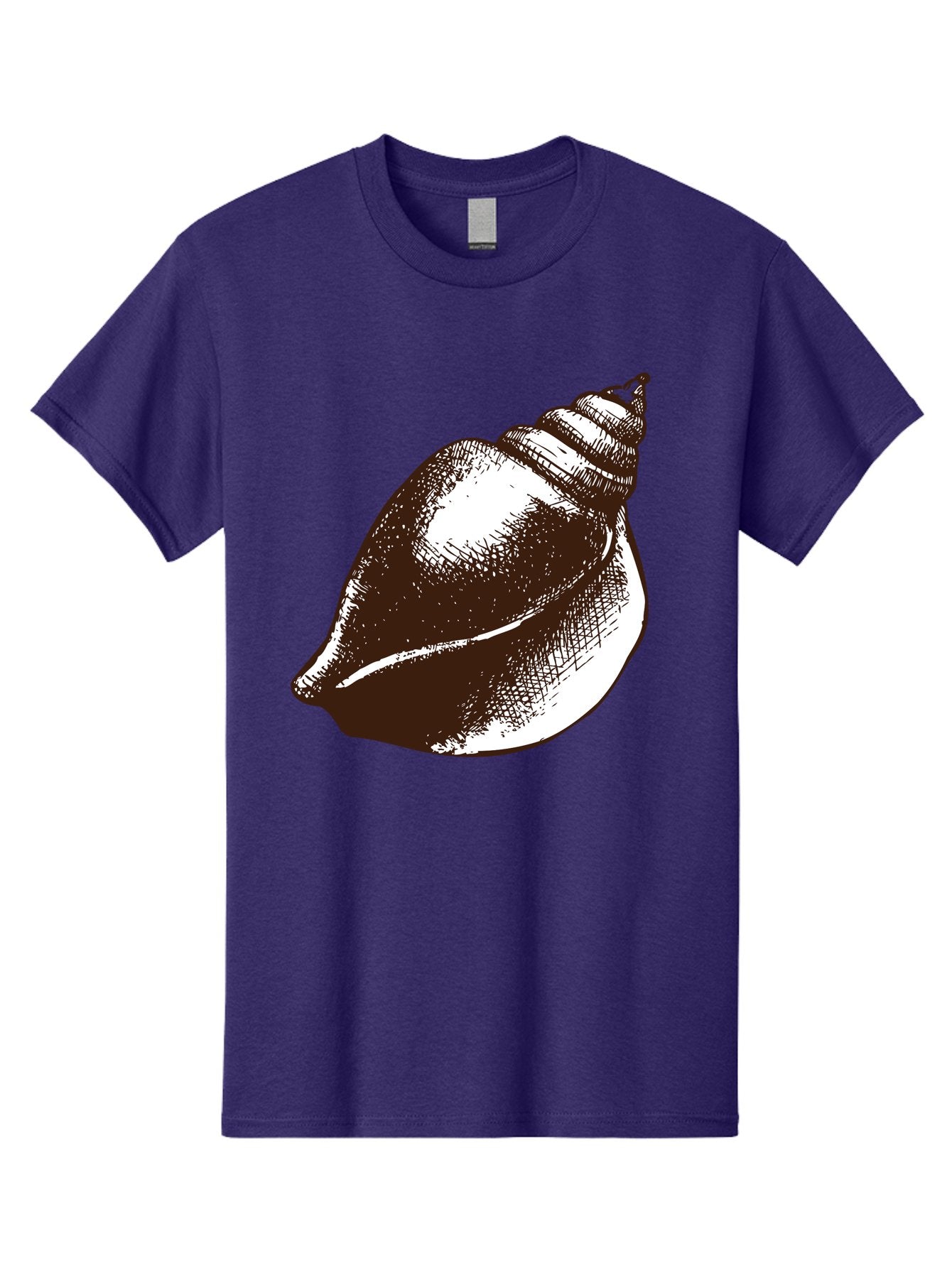 Seashell Men'S Graphic Tee, 100% Cotton, Comfortable Casual Summer Wear, Machine Washable, Vintage Seashell, Marine Life, Ocean Treasures, Coastal Decor, Classic Illustration, Monochrome Art, Textured Shell, Retro Style, Detailed Drawing, Aad752 12