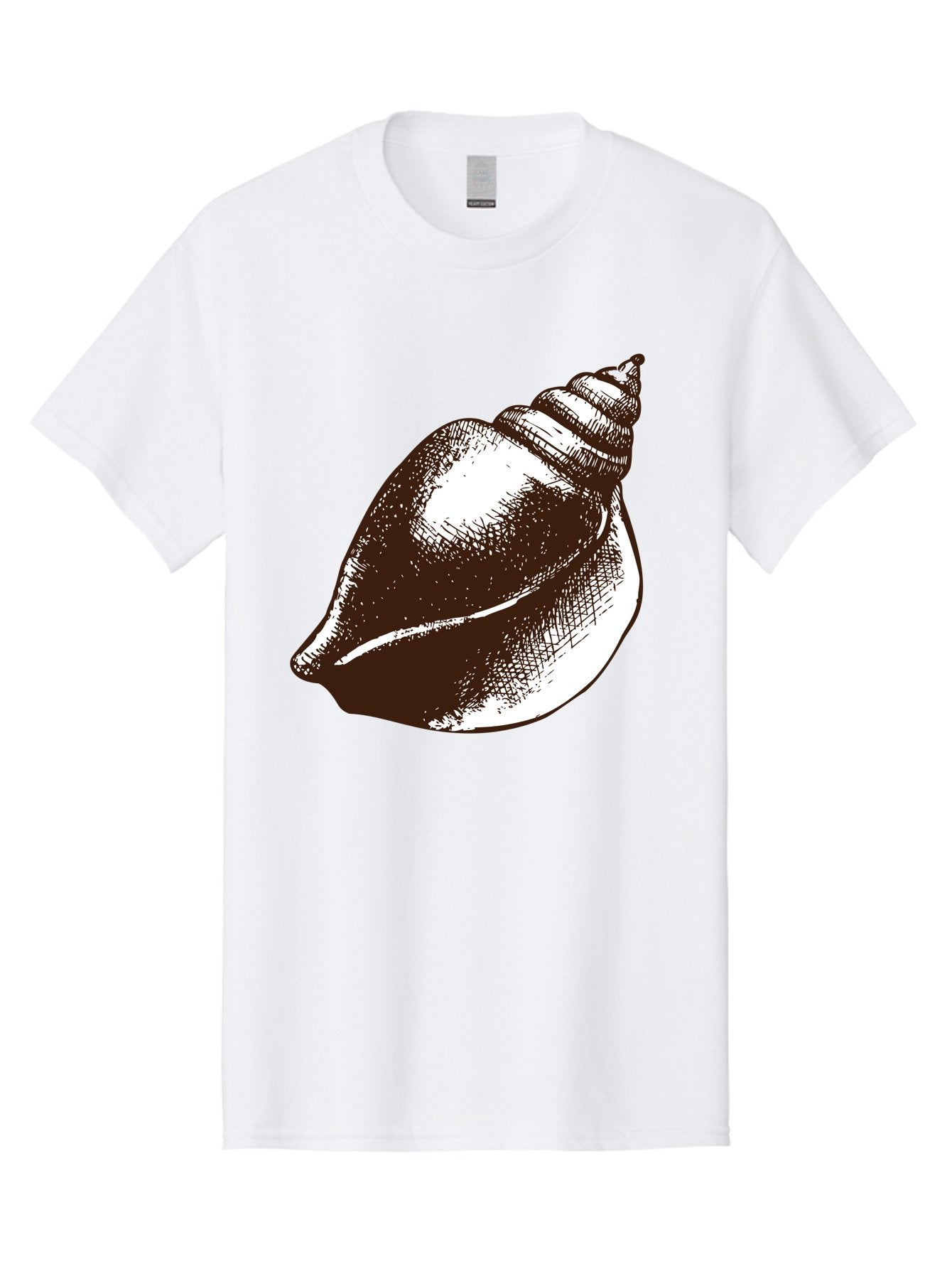 Seashell Men'S Graphic Tee, 100% Cotton, Comfortable Casual Summer Wear, Machine Washable, Vintage Seashell, Marine Life, Ocean Treasures, Coastal Decor, Classic Illustration, Monochrome Art, Textured Shell, Retro Style, Detailed Drawing, Aad752 15