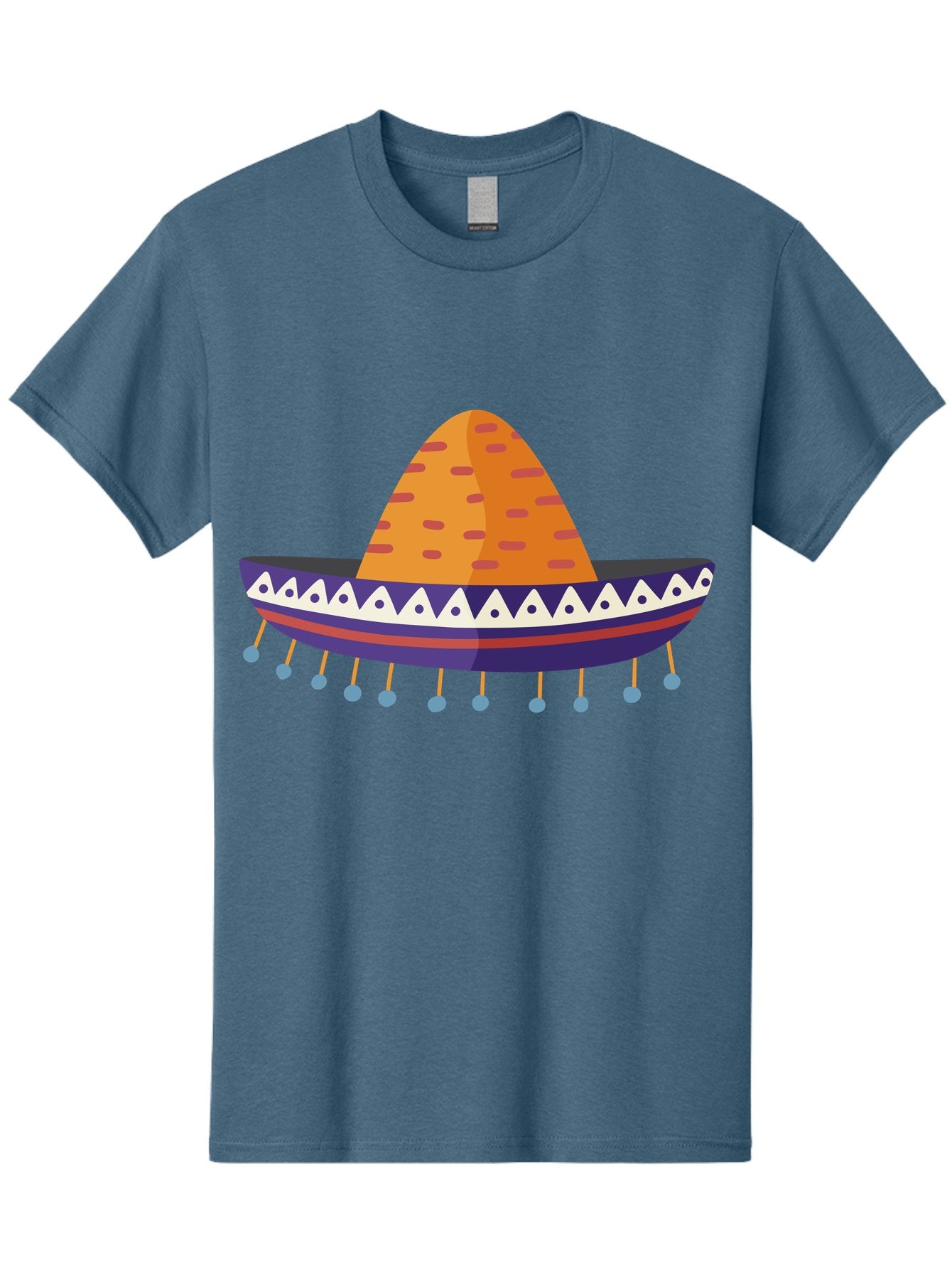 Sombrero-1 Men'S Graphic Tee, 100% Cotton, Comfortable Casual Summer Wear, Machine Washable, Traditional Mexican Hat, Vibrant Colors, Festive Atmosphere, Cultural Heritage, Colorful Tassels, Decorative Design, Latin American Style, Aad756 8