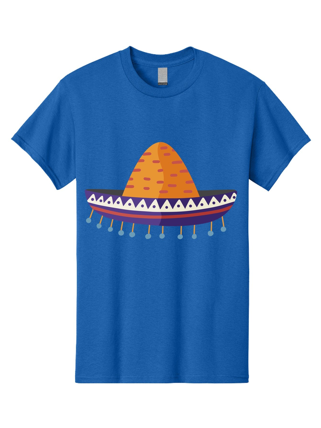 Sombrero-1 Men'S Graphic Tee, 100% Cotton, Comfortable Casual Summer Wear, Machine Washable, Traditional Mexican Hat, Vibrant Colors, Festive Atmosphere, Cultural Heritage, Colorful Tassels, Decorative Design, Latin American Style, Aad756 9