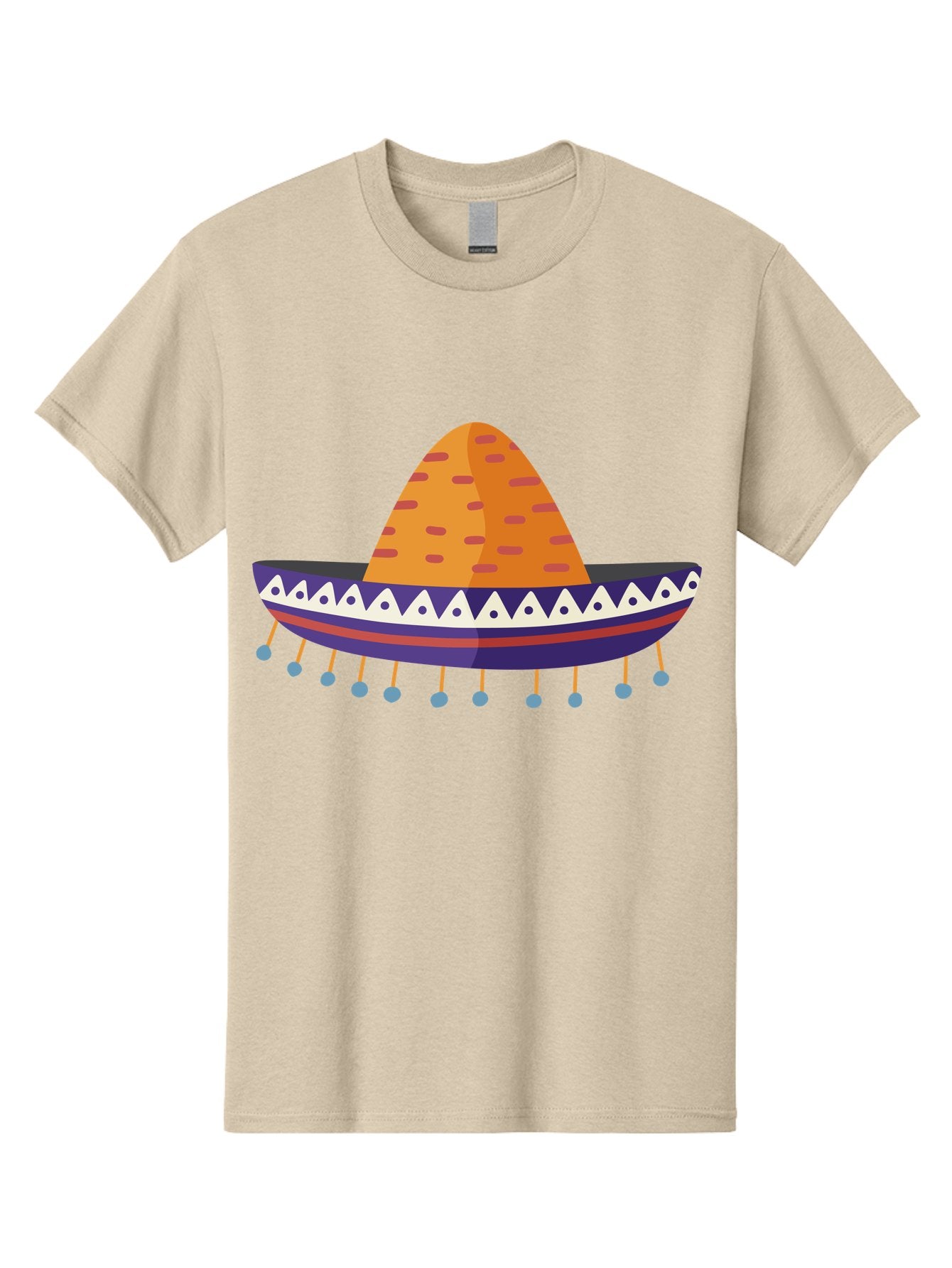 Sombrero-1 Men'S Graphic Tee, 100% Cotton, Comfortable Casual Summer Wear, Machine Washable, Traditional Mexican Hat, Vibrant Colors, Festive Atmosphere, Cultural Heritage, Colorful Tassels, Decorative Design, Latin American Style, Aad756 4