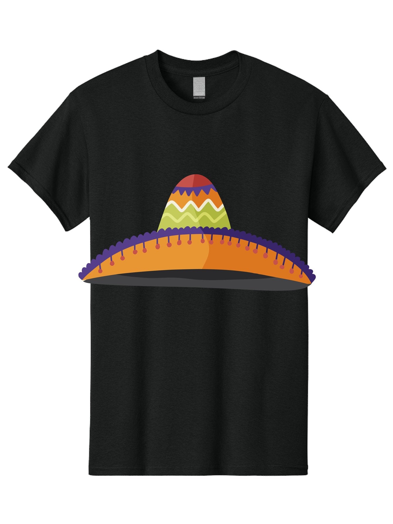 Sombrero-2 Men'S Graphic Tee, 100% Cotton, Comfortable Casual Summer Wear, Machine Washable, Traditional Mexican Hat, Vibrant Colors, Festive Fashion, Cultural Heritage, Stylish Accessory, Brimmed Hat, Colorful Design Aad757 9