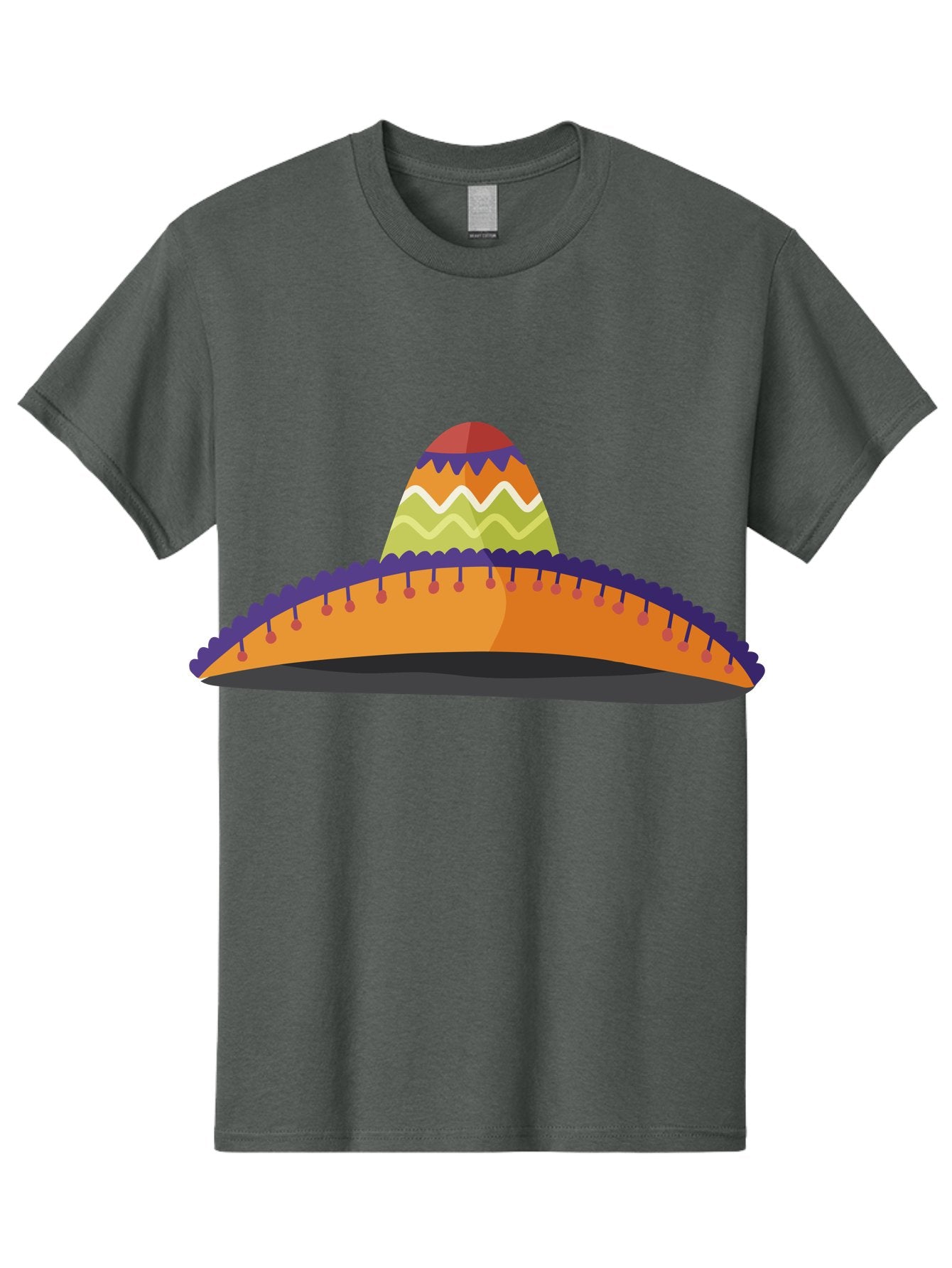Sombrero-2 Men'S Graphic Tee, 100% Cotton, Comfortable Casual Summer Wear, Machine Washable, Traditional Mexican Hat, Vibrant Colors, Festive Fashion, Cultural Heritage, Stylish Accessory, Brimmed Hat, Colorful Design Aad757